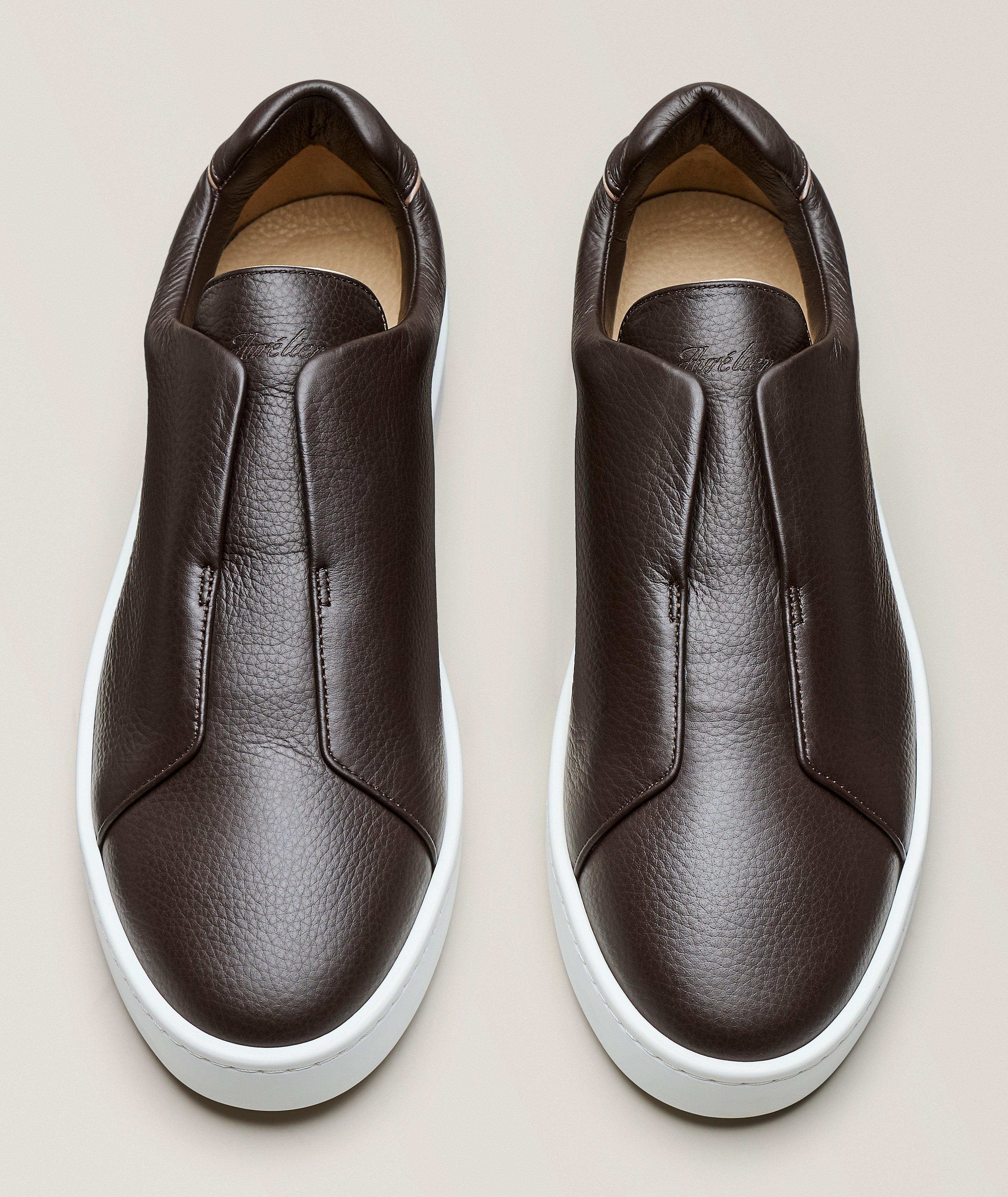 AUR BRN GRAIN LTHR AUR3 SNKR WHT SL image 1