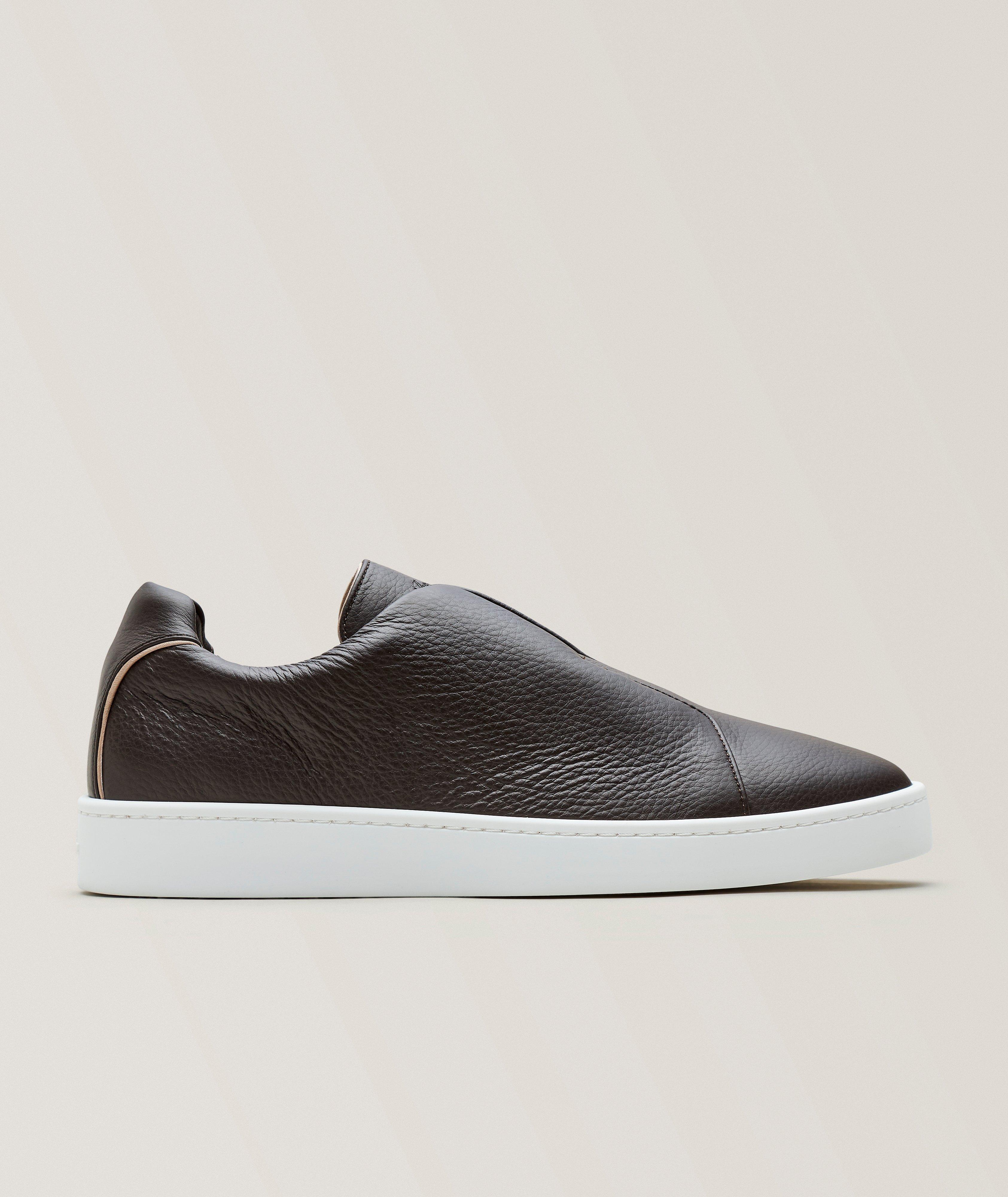 AUR BRN GRAIN LTHR AUR3 SNKR WHT SL image 0
