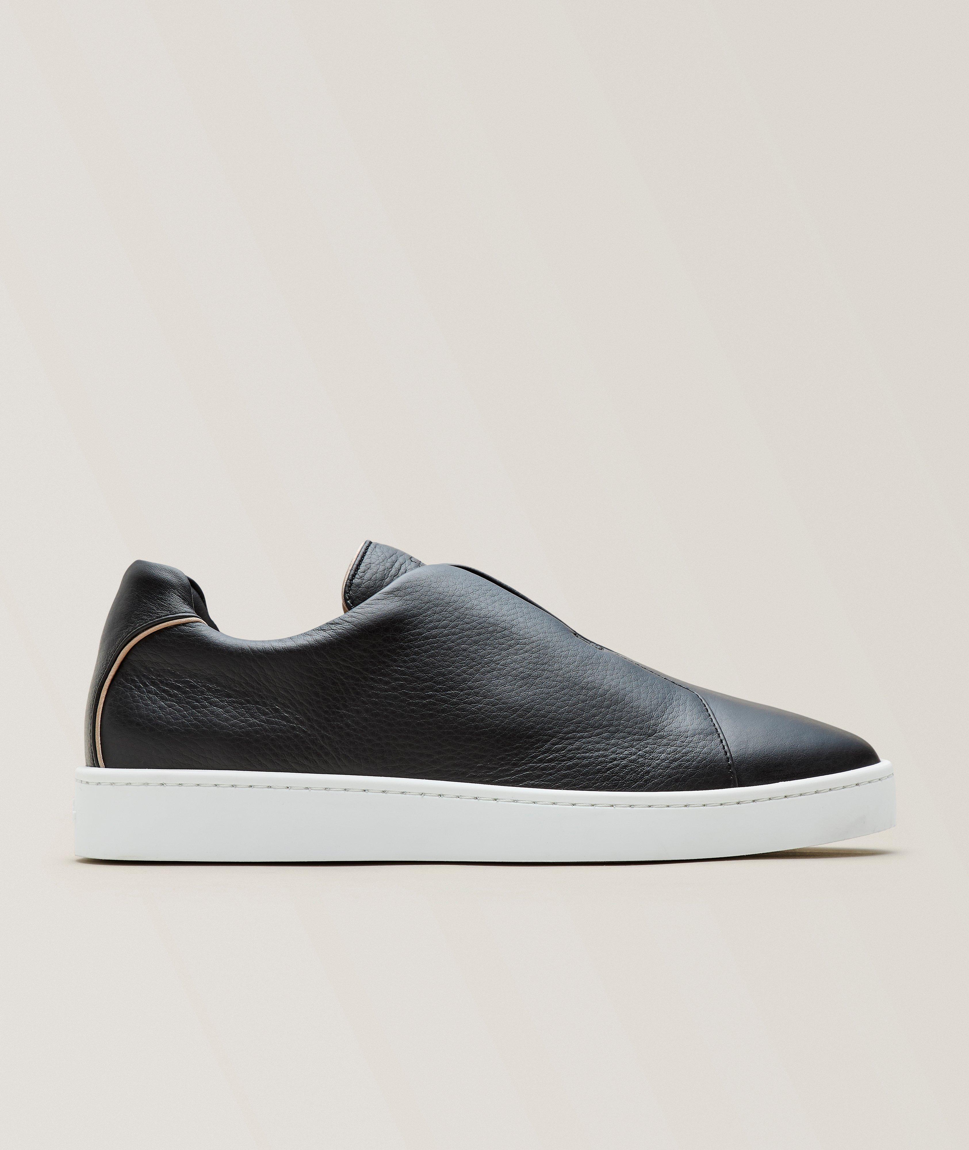 AUR BLK GRAIN LTHR AUR3 SNKR WHT SL image 0