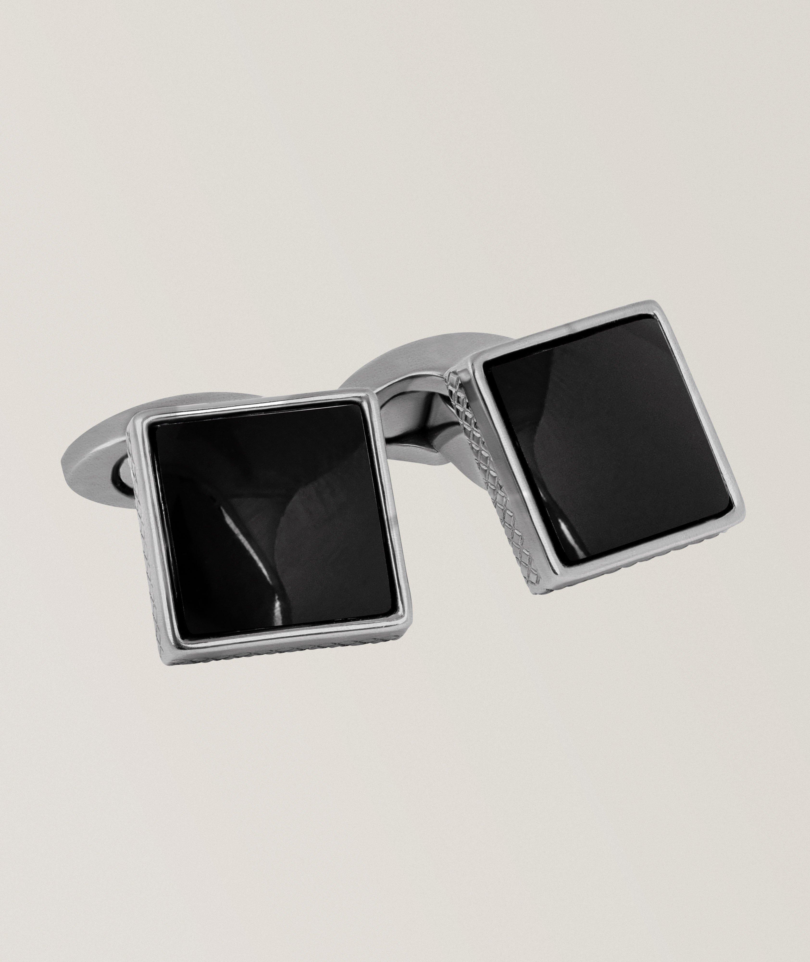 Titanium Onyx Classic Square Cufflinks image 0