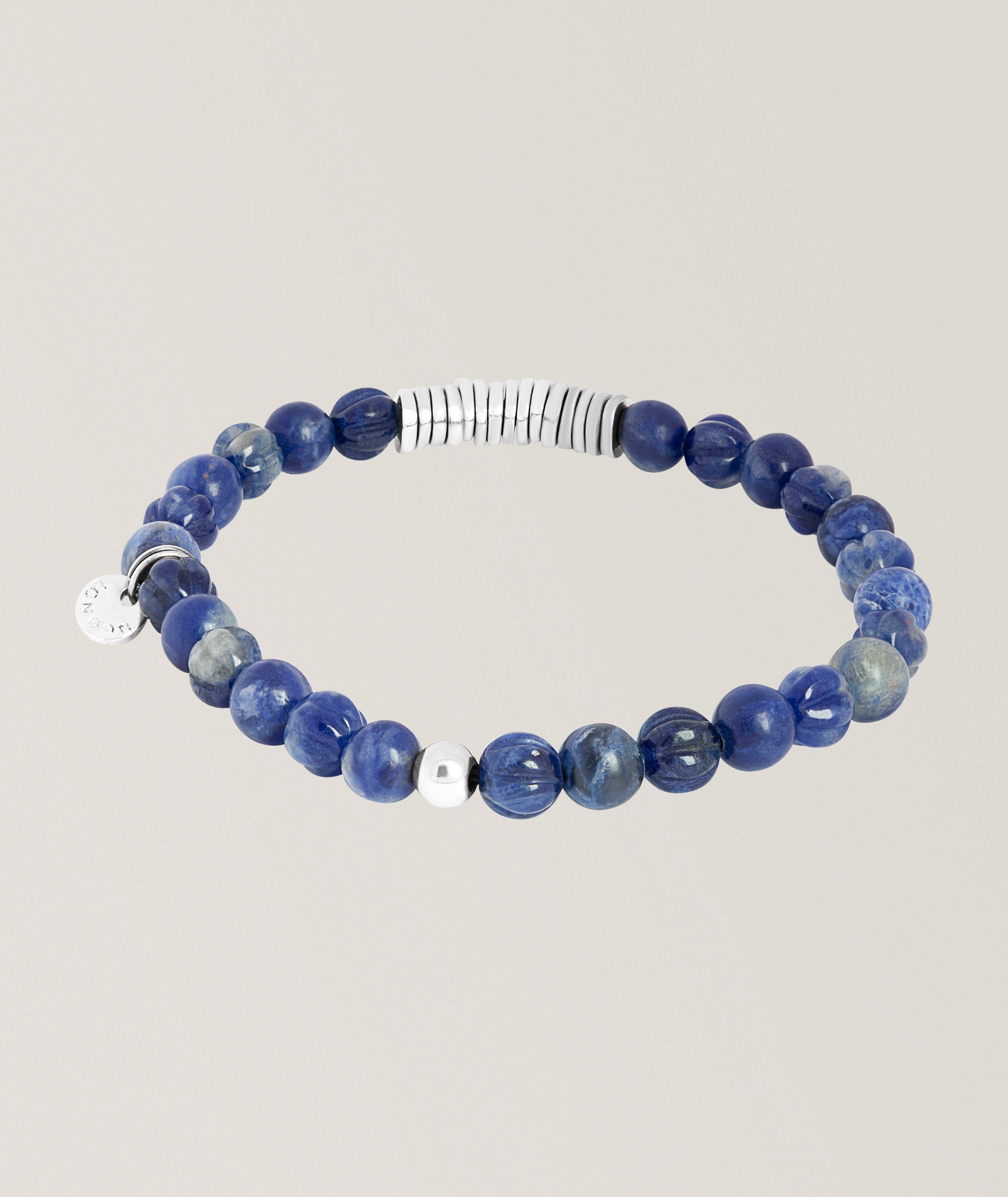 Bracelet perlé disques classiques sodalite image 1
