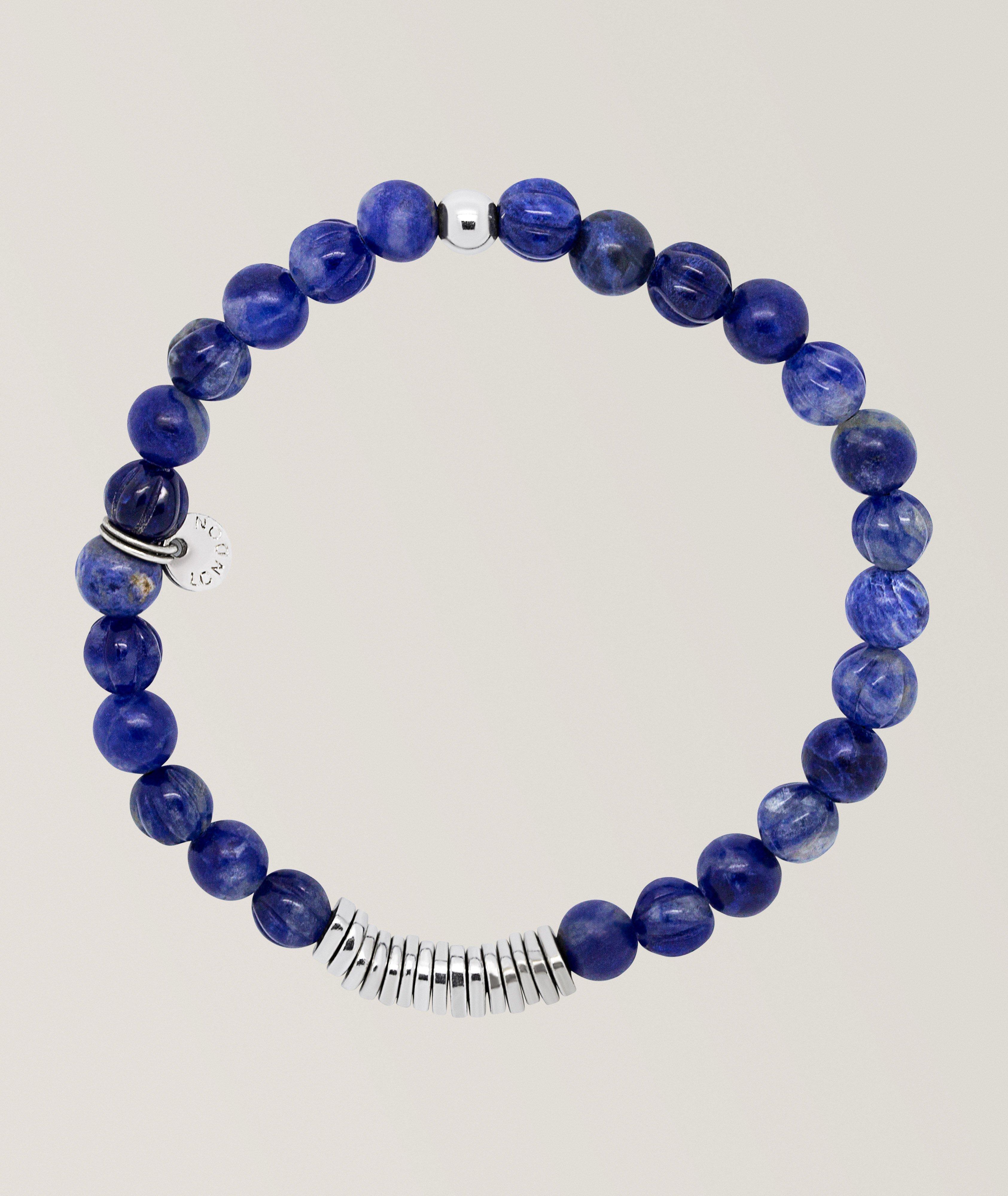 Bracelet perlé disques classiques sodalite image 2