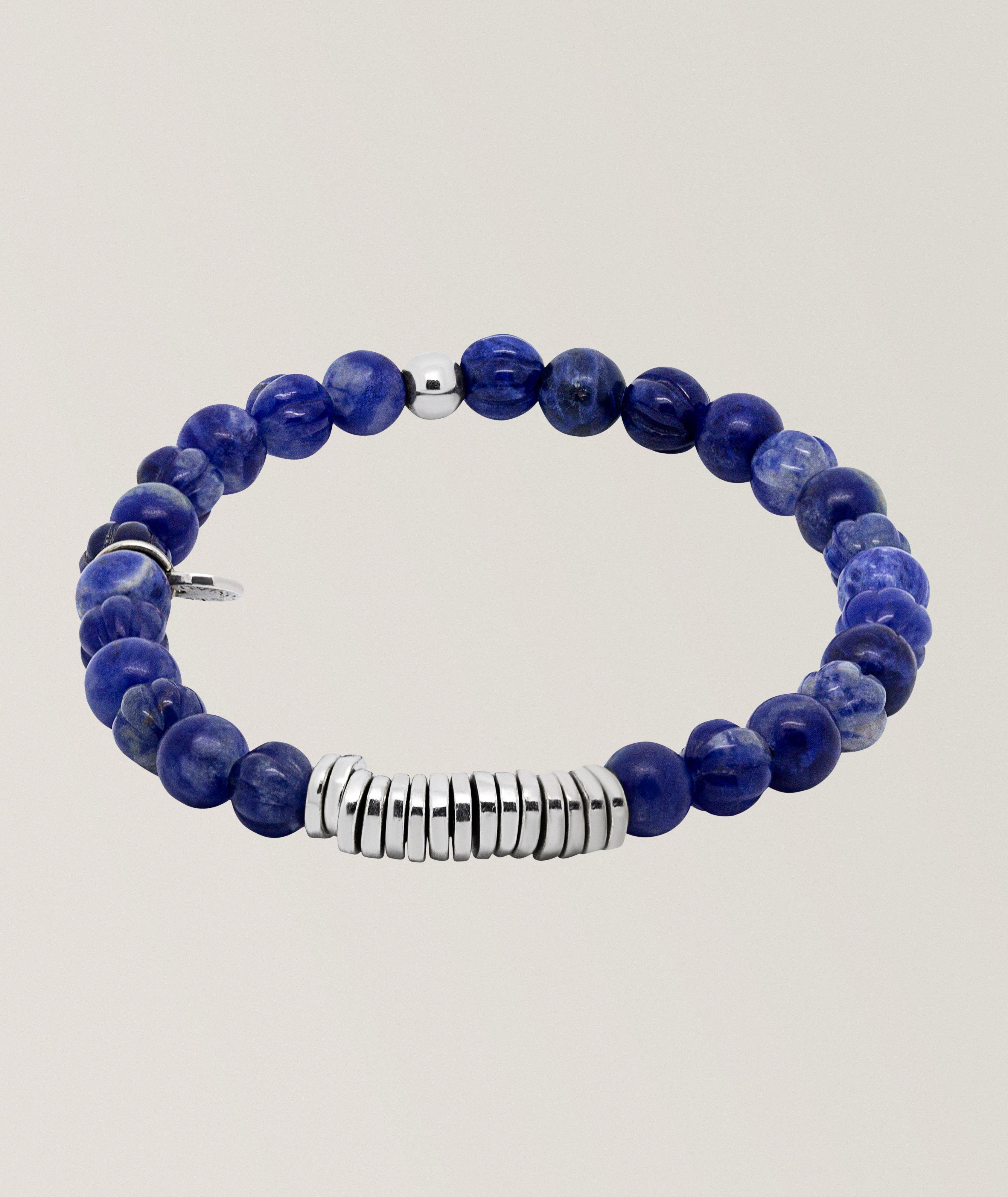 Bracelet perlé disques classiques sodalite image 0