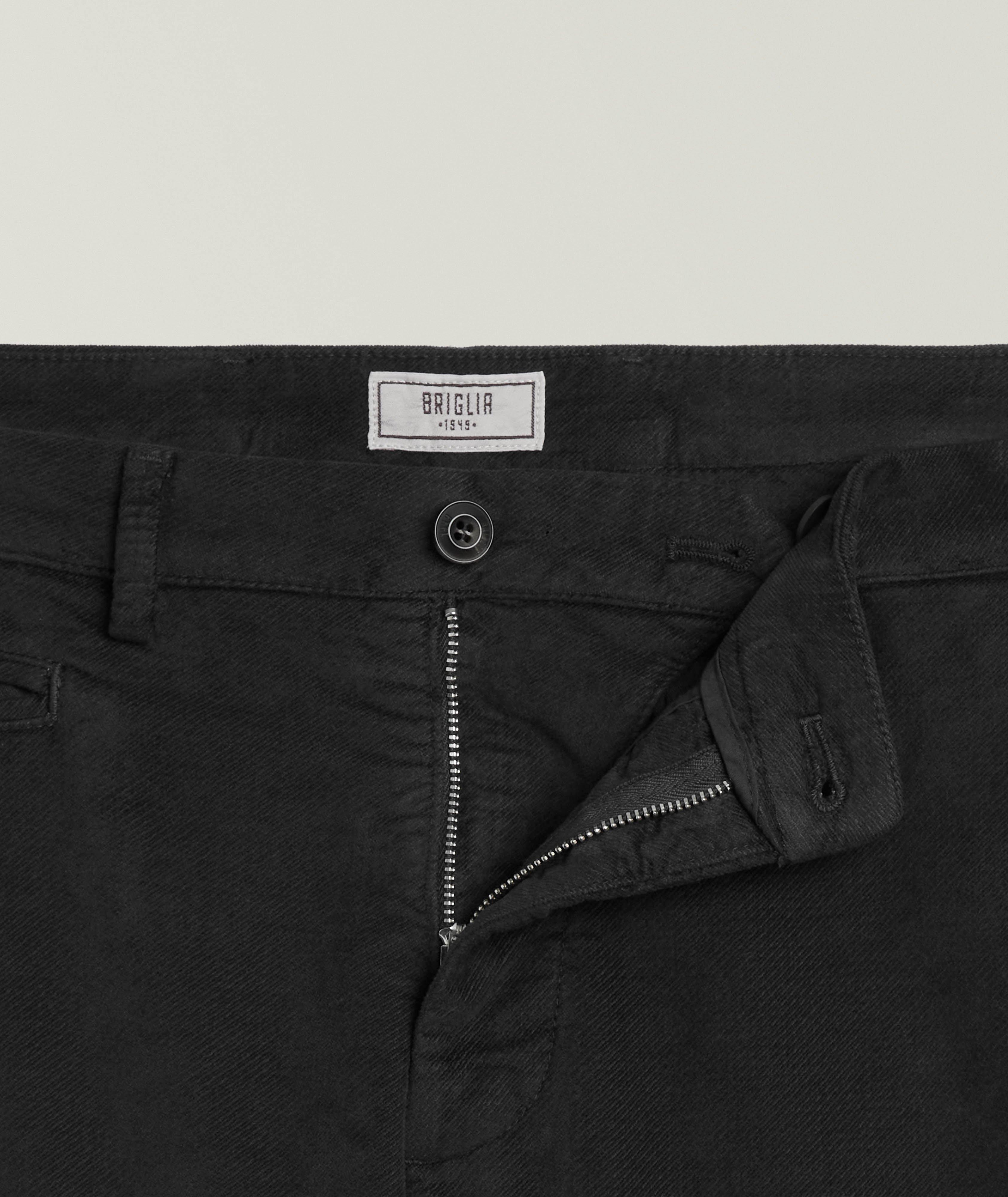 Slim-Fit Stretch Brushed Cotton Pants image 1