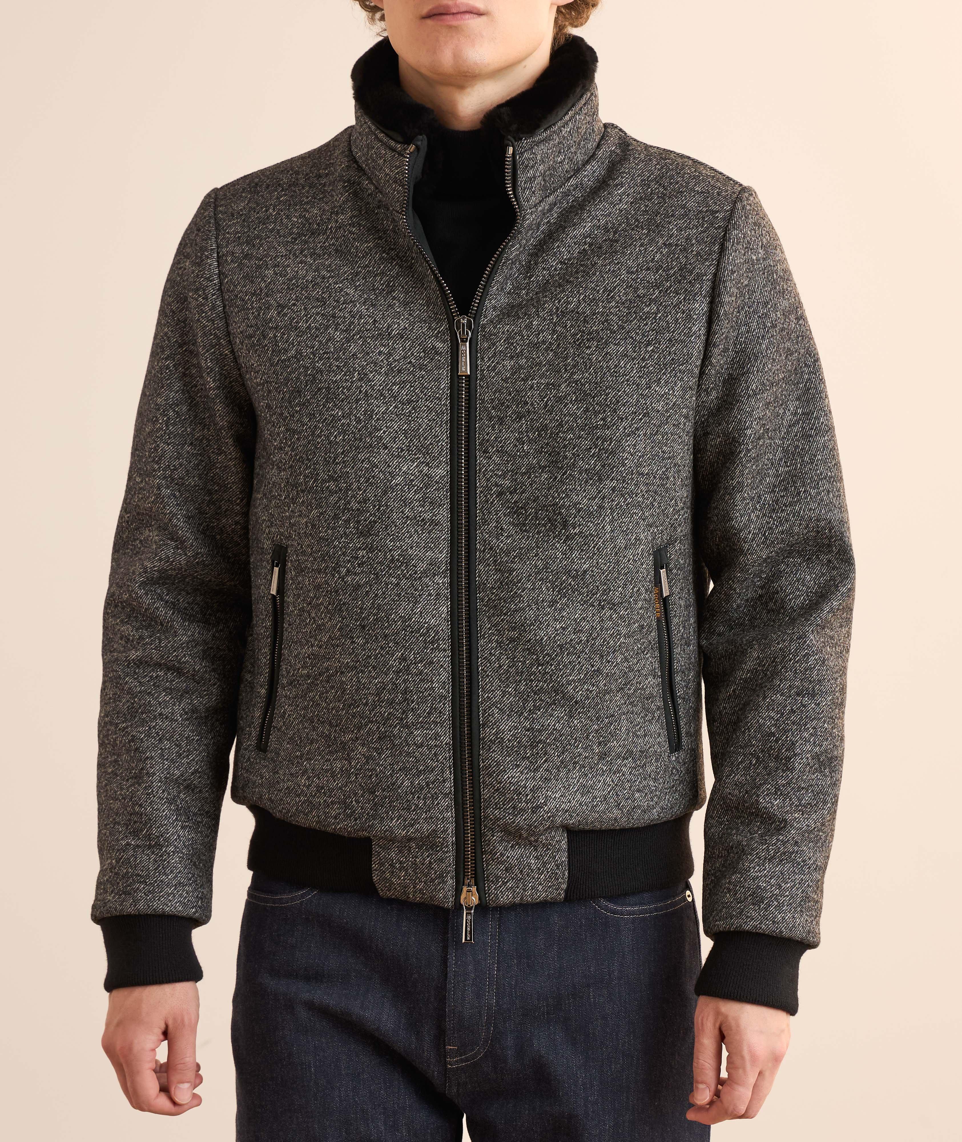 BELLATI-LP Shearling-Trim Down-Filled Bomber image 1
