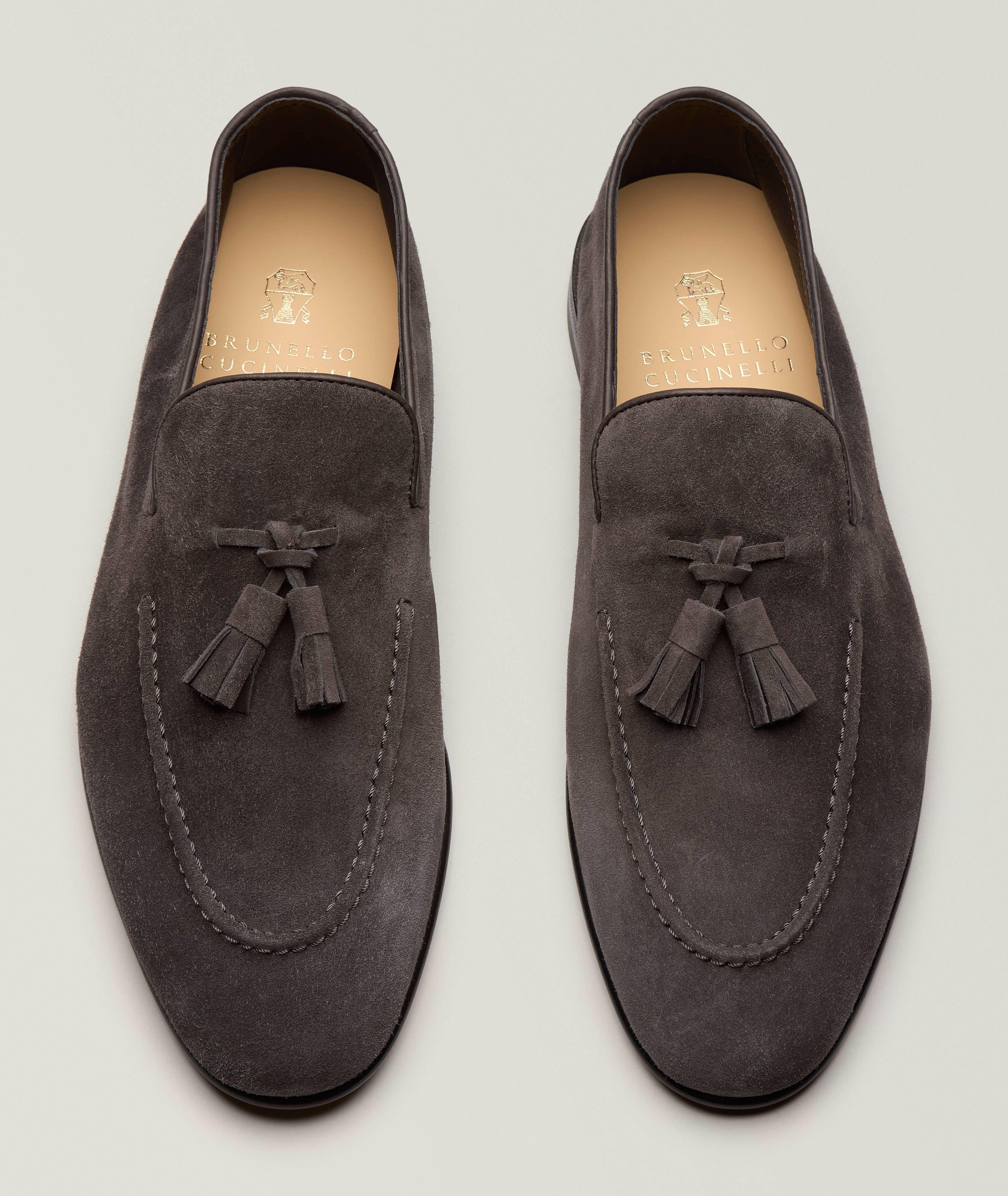 Suede Unlined Tassel Loafers image 1