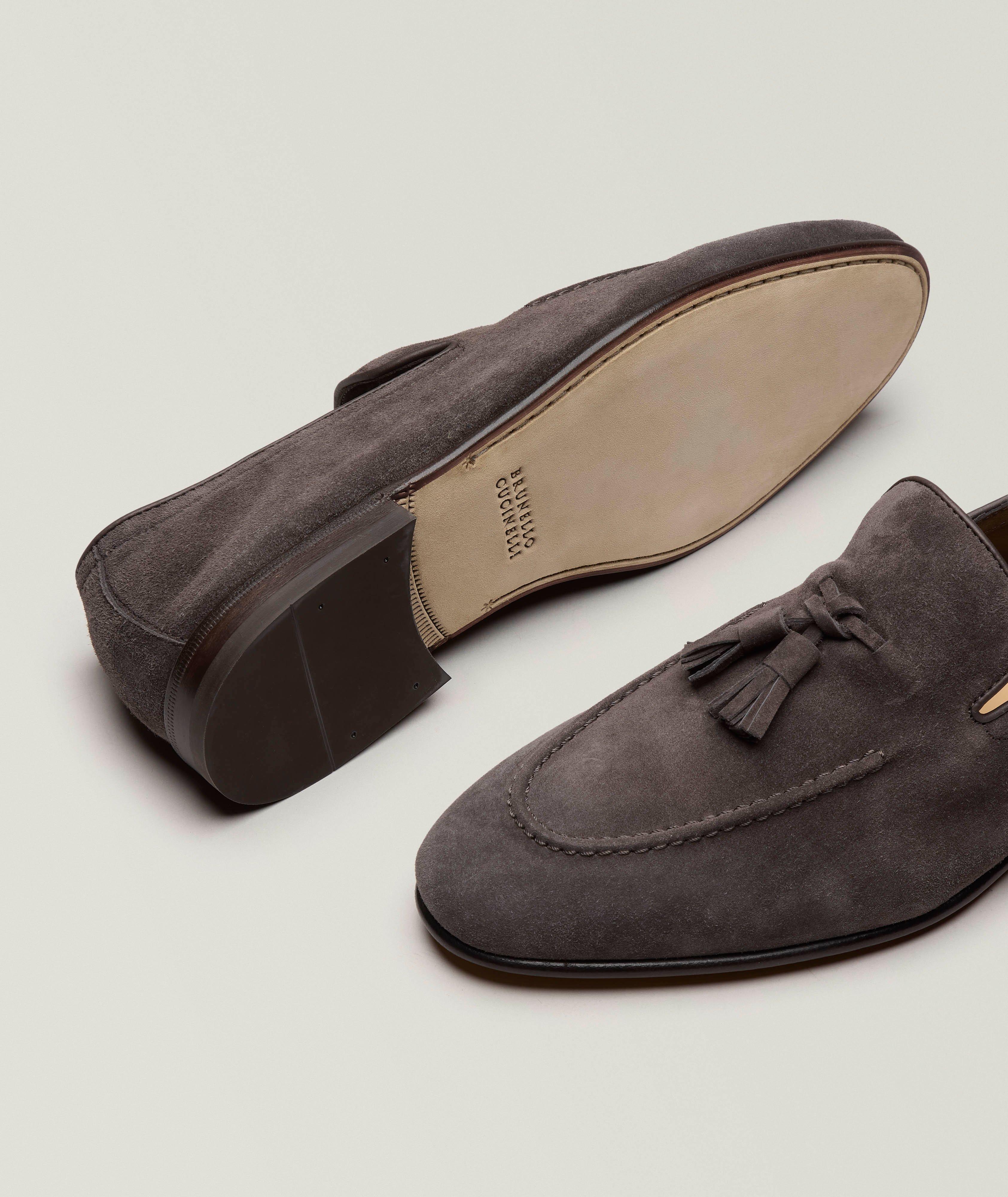 Suede Unlined Tassel Loafers image 3