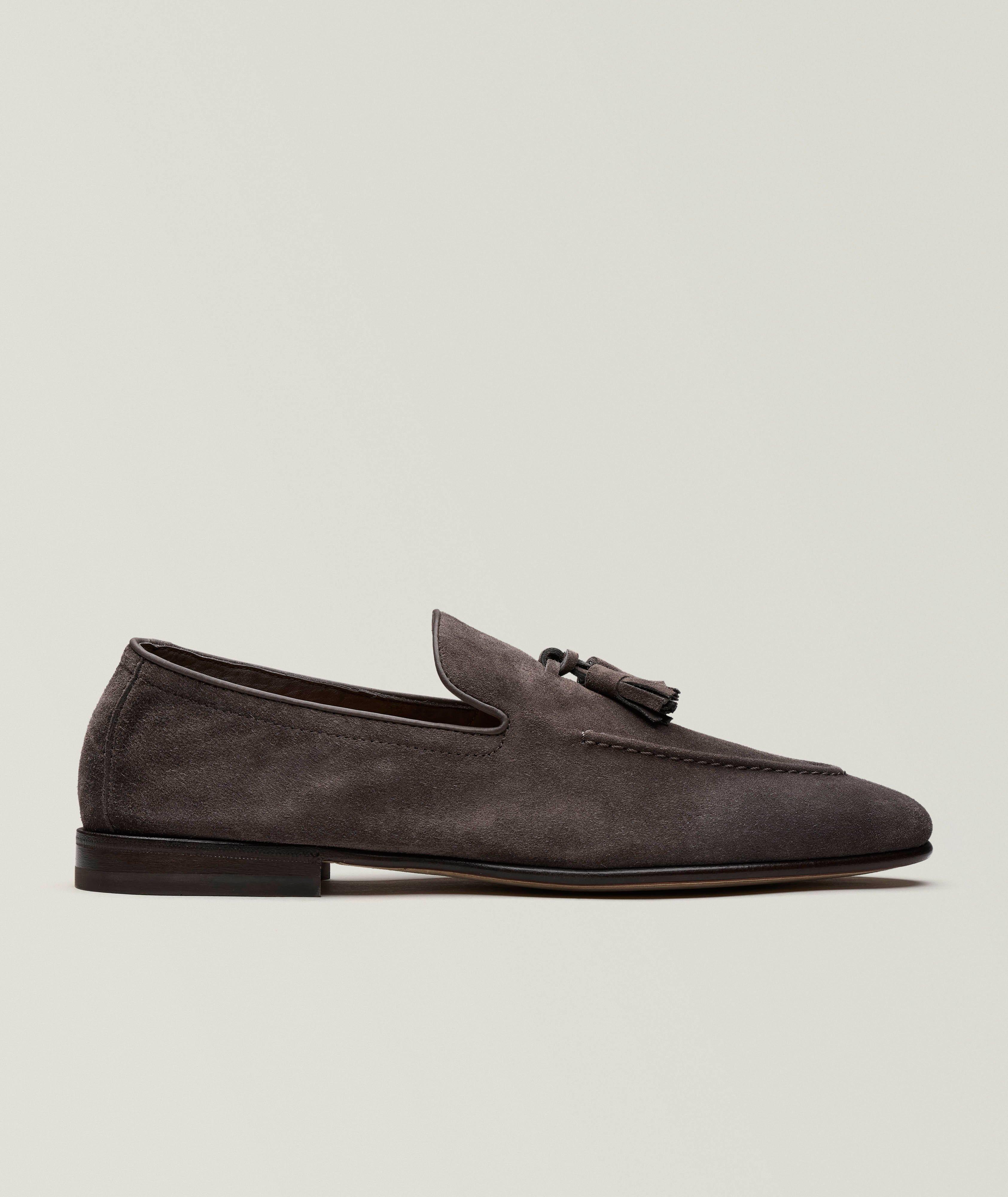 Brunello Cucinelli Suede Unlined Tassel Loafers