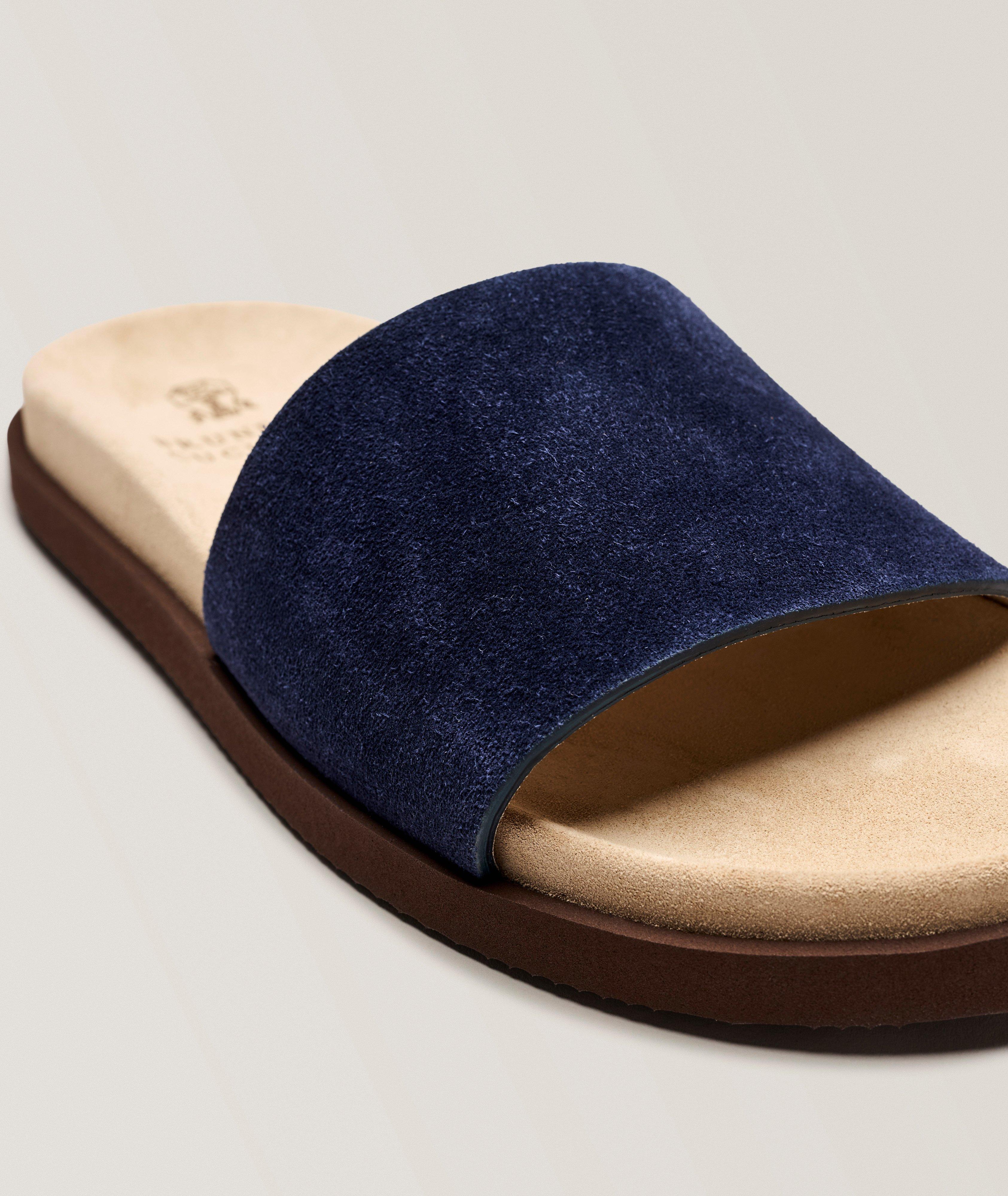 Suede Contrast Slide Sandals image 2