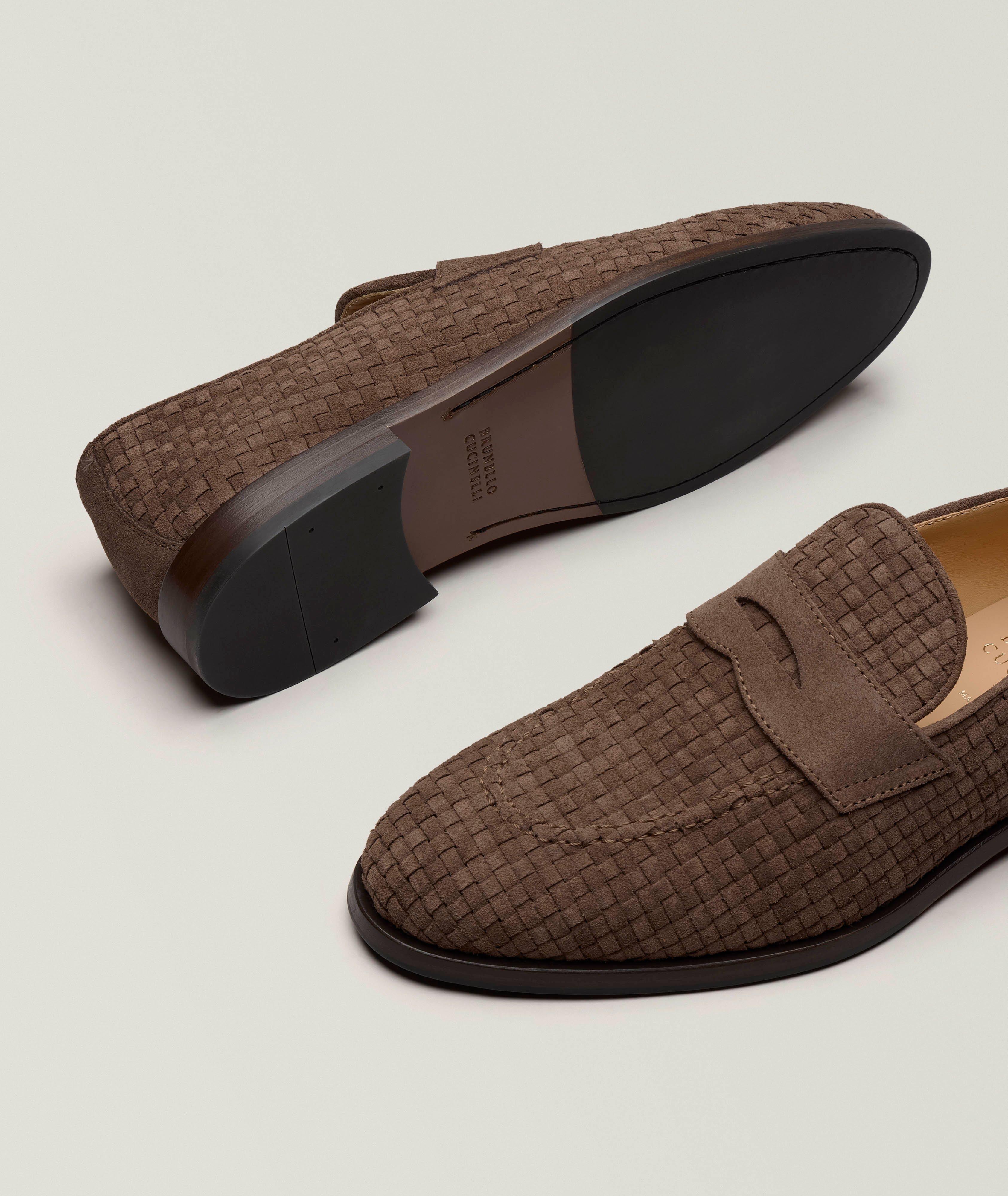 Woven Suede Penny Loafers image 3