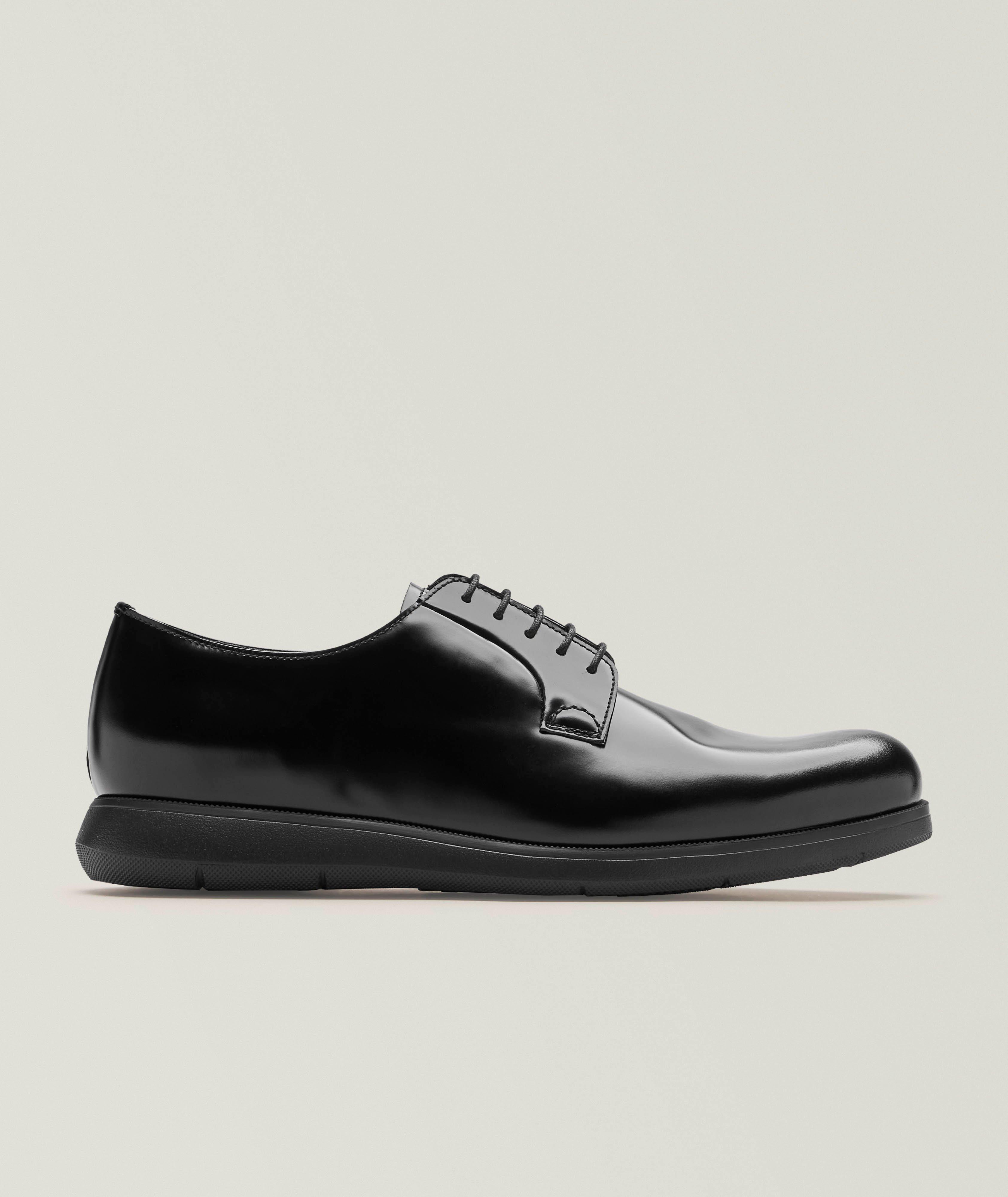 Prada Brushed Spazzolato Leather Derbies | Dress Shoes | Harry Rosen