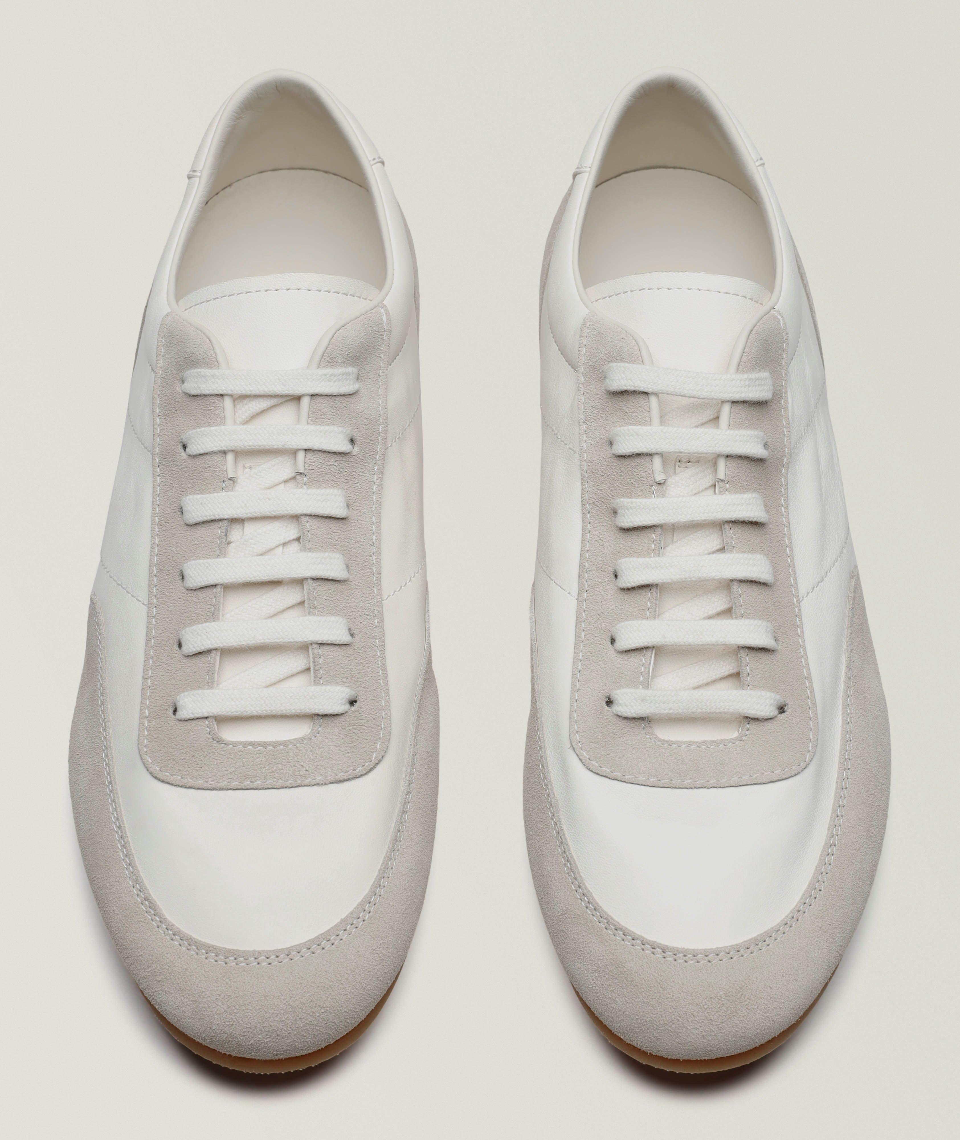 Low Profile Leather & Suede Sneakers image 1