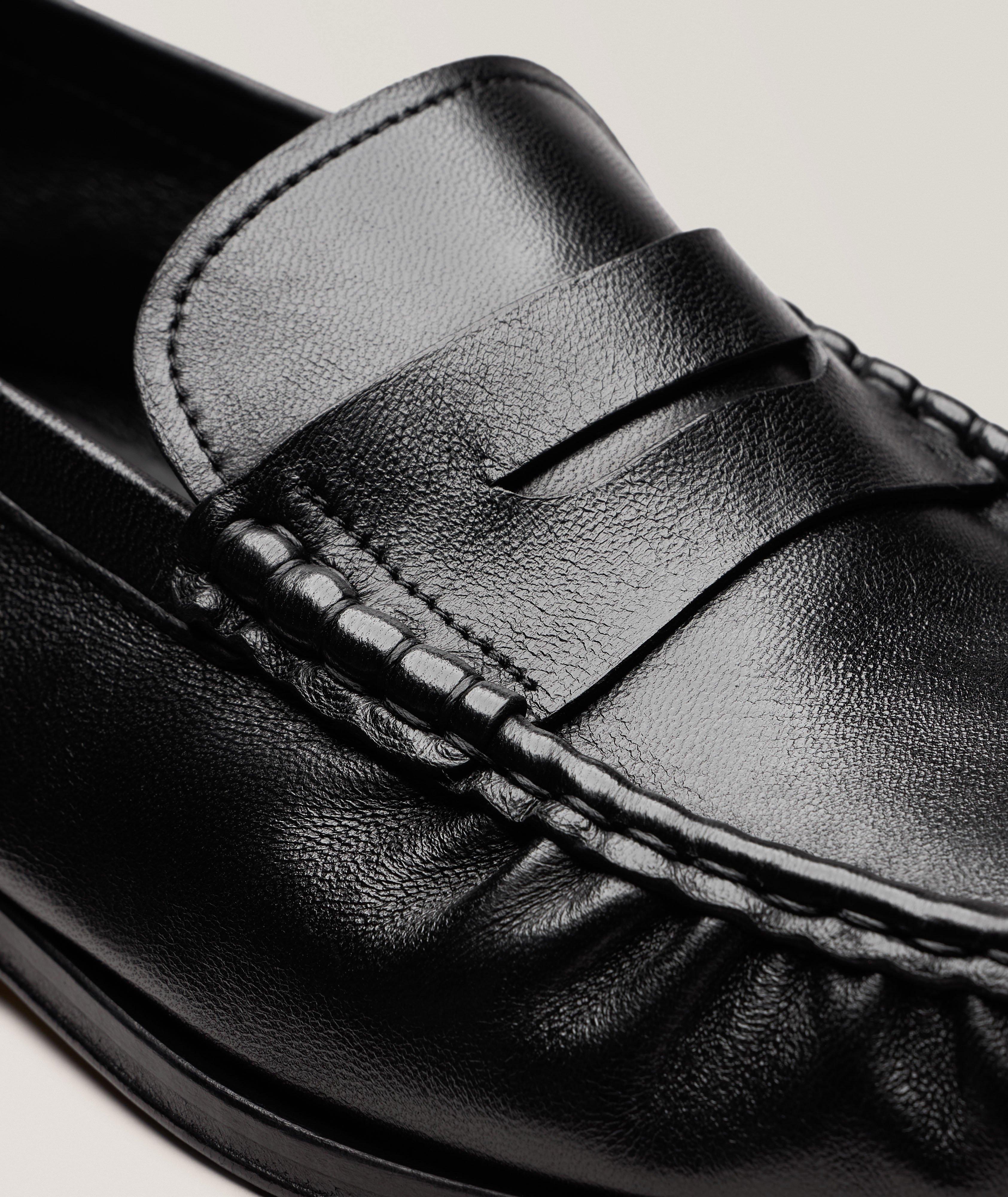 Flâneurs penny bout arrondi pincé en cuir image 2