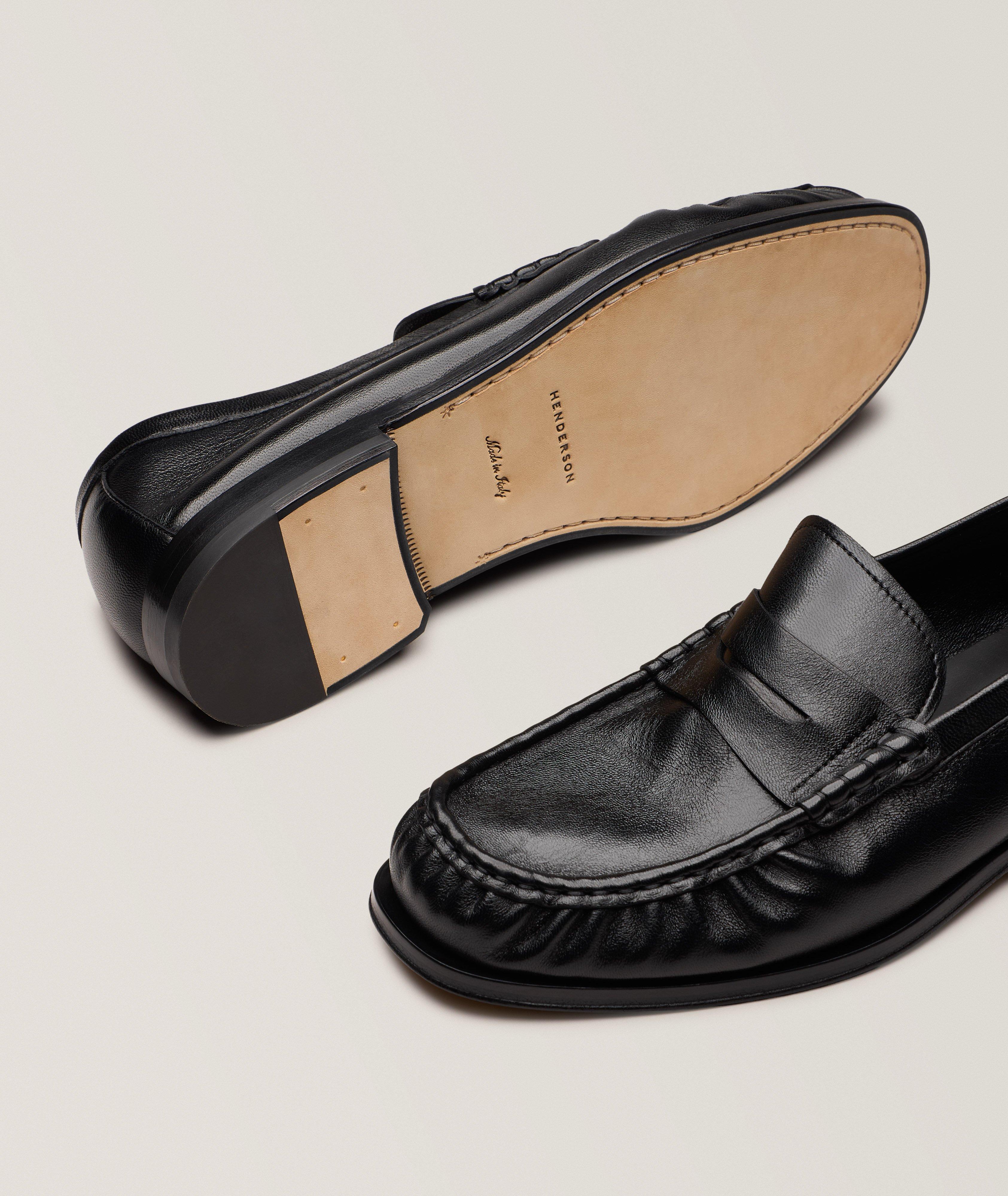 Flâneurs penny bout arrondi pincé en cuir image 3