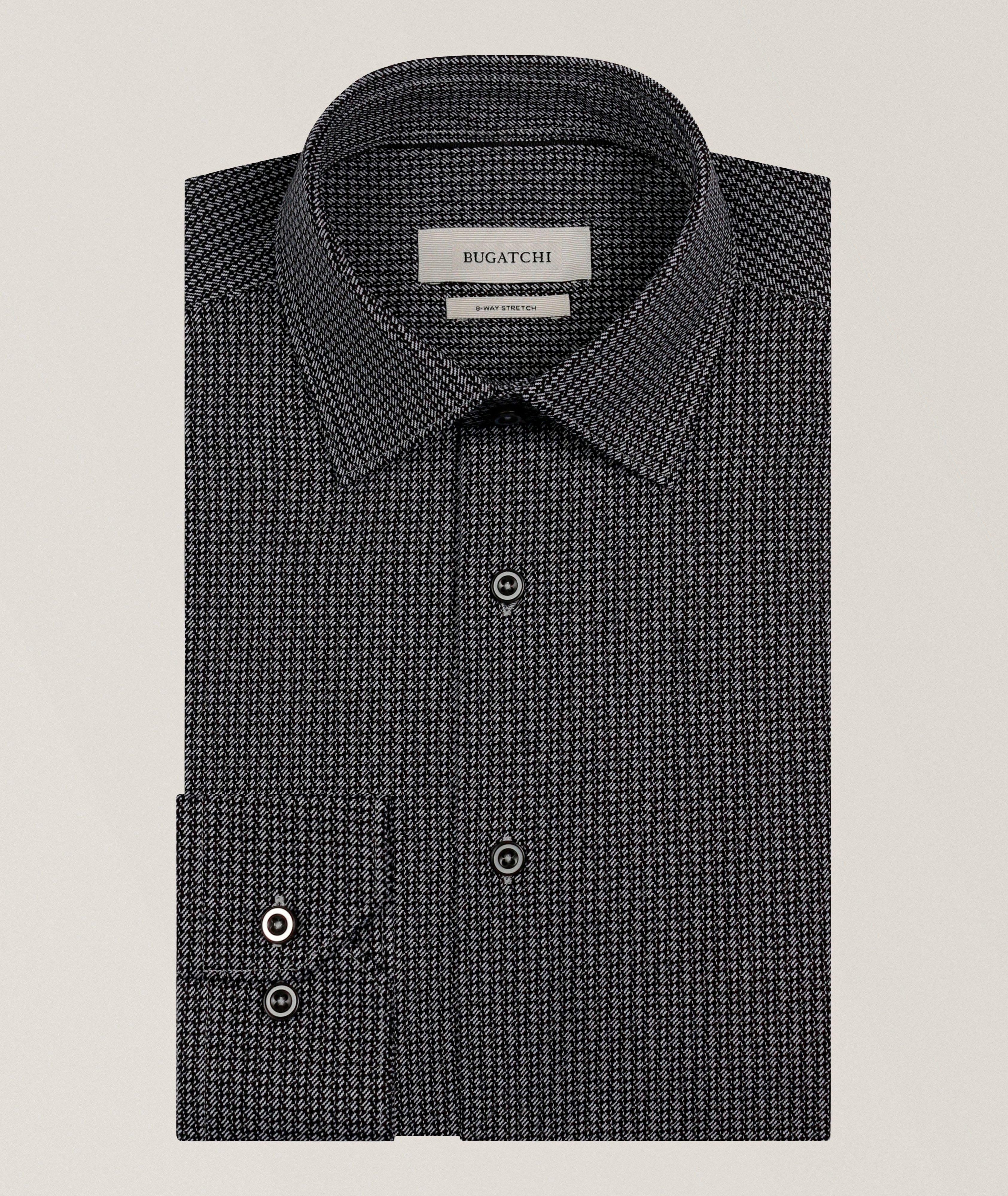 bugatchi dress shirt black pants brown shoes Bugatchi James Long Sleeve Shirt HF9556K60 Indigo / X-Large main image 1