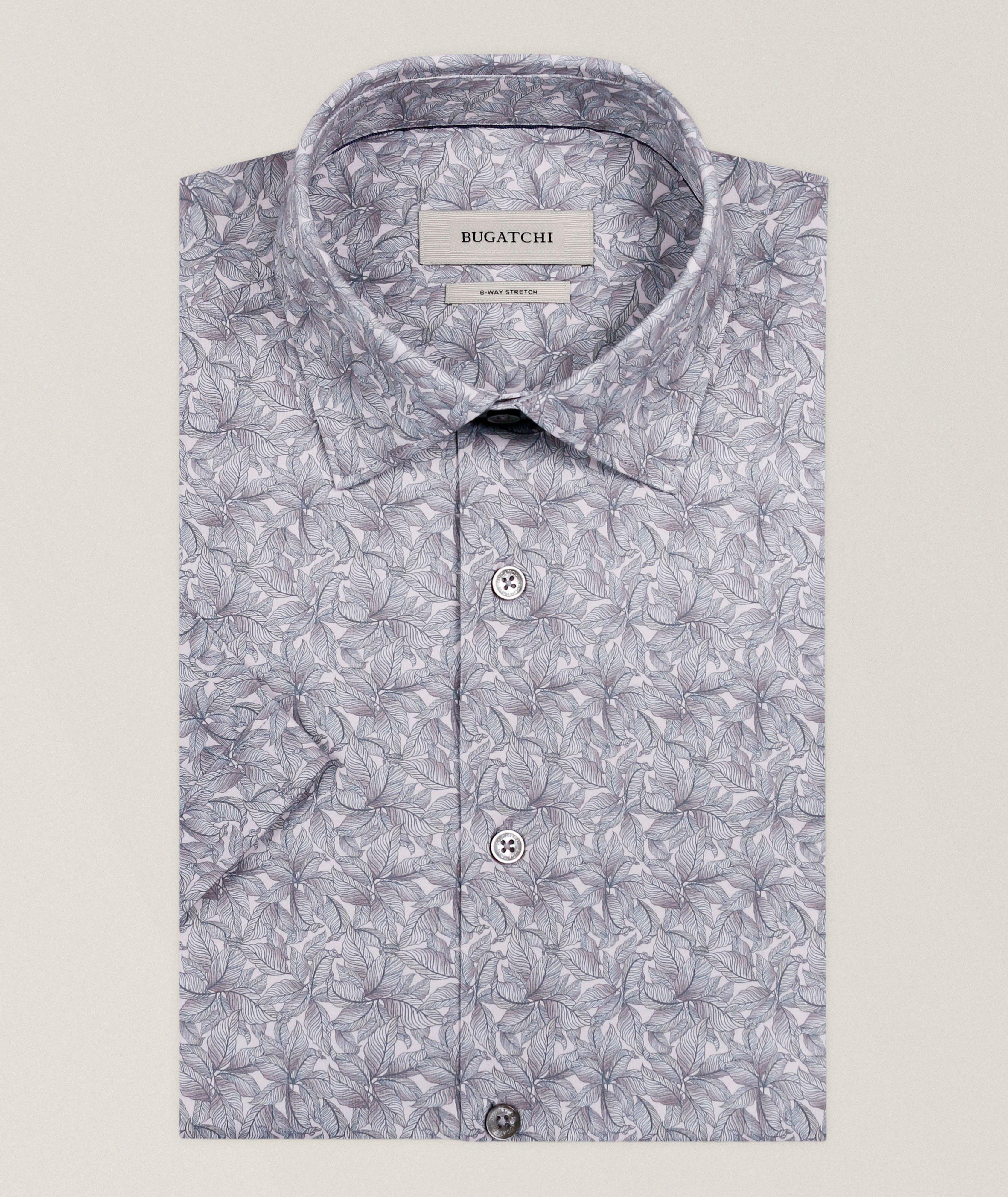 Bugatchi Miles Micro Leaf-Print OoohCotton Shirt