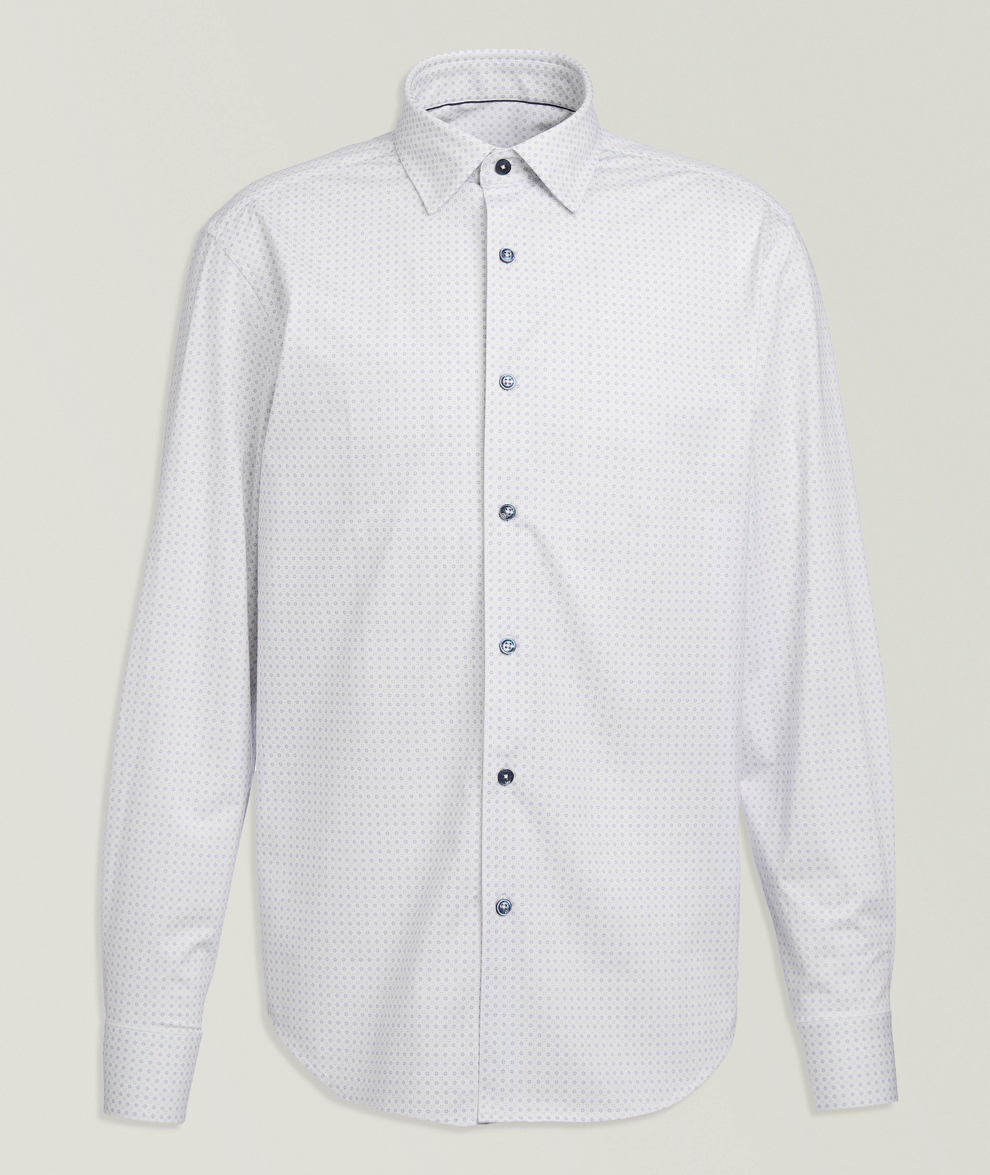 Bugatchi Miles Leaf-Print OoohCotton Shirt