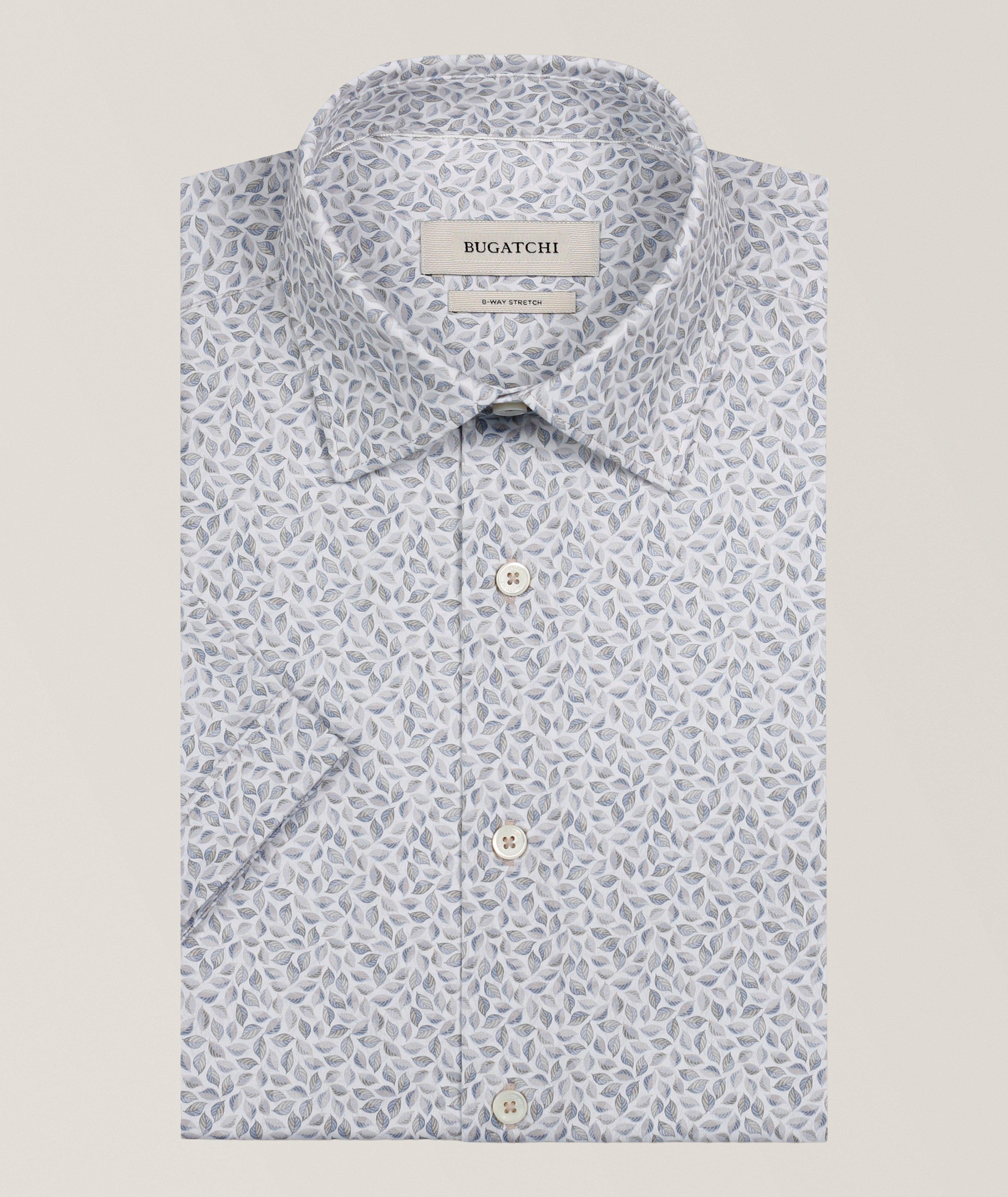 Bugatchi Miles Micro Leaf-Print OoohCotton Shirt
