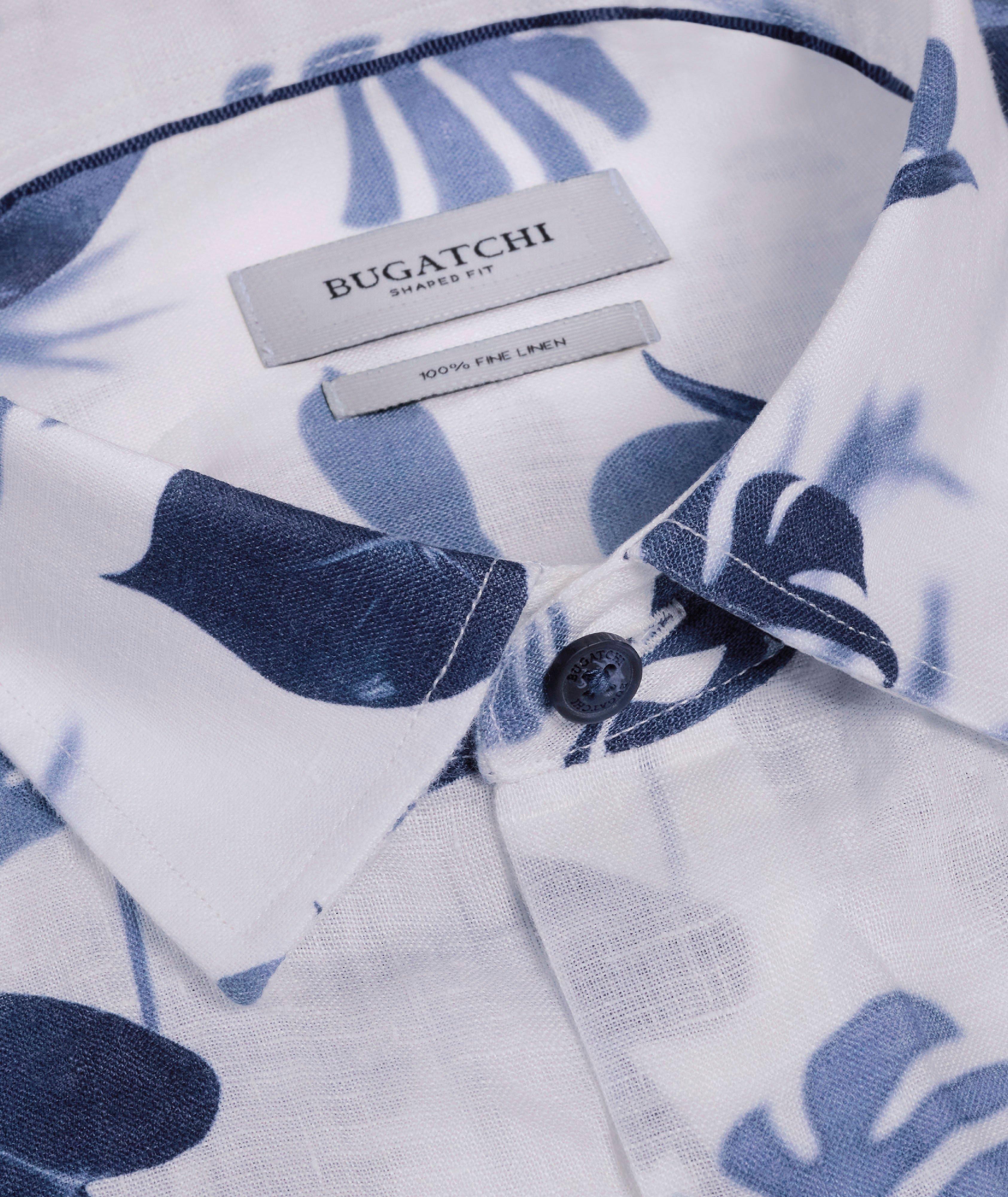 Vero Leaf-Print Linen Shirt image 1