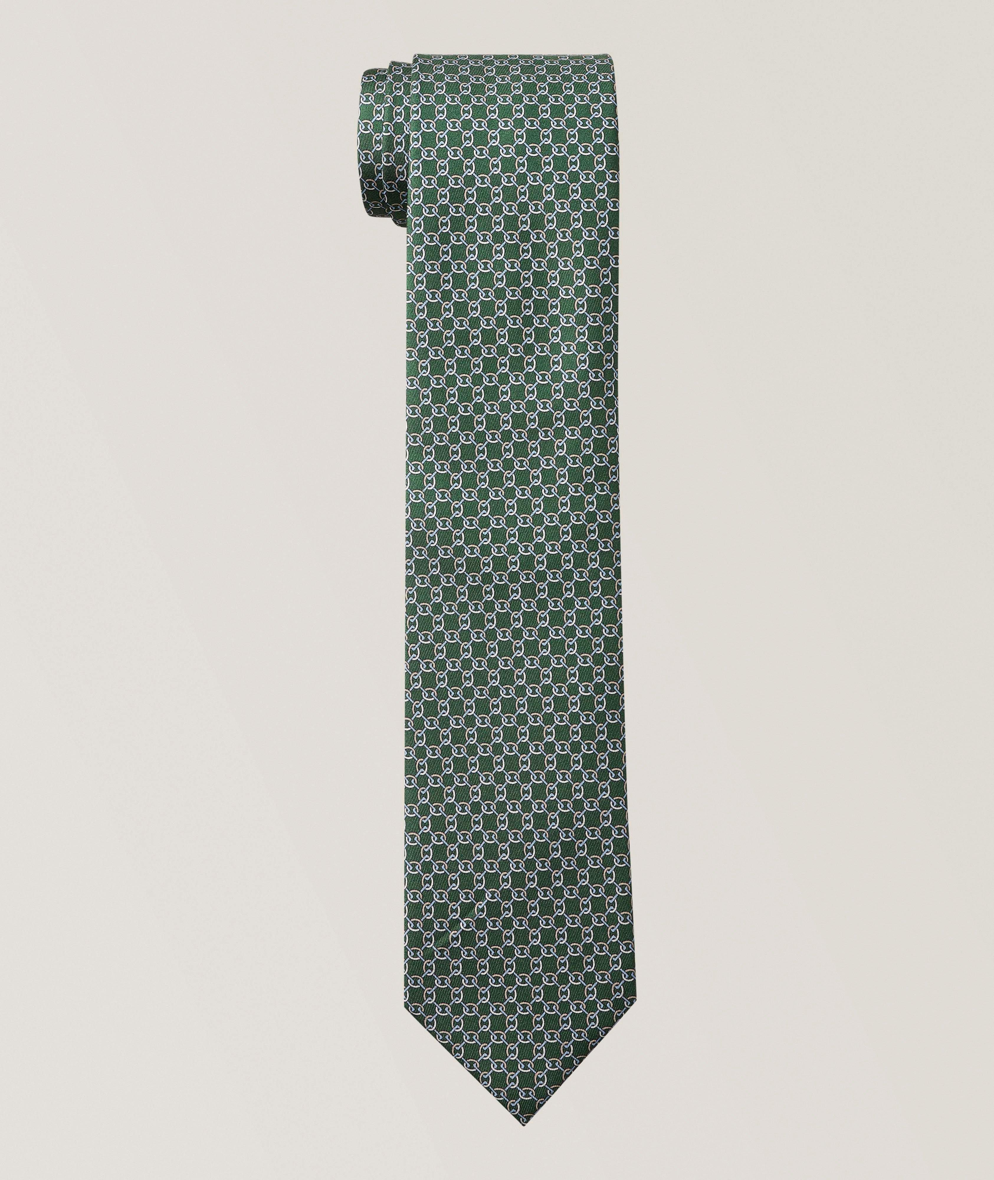 Mini-Chain Print Silk Tie  image 0