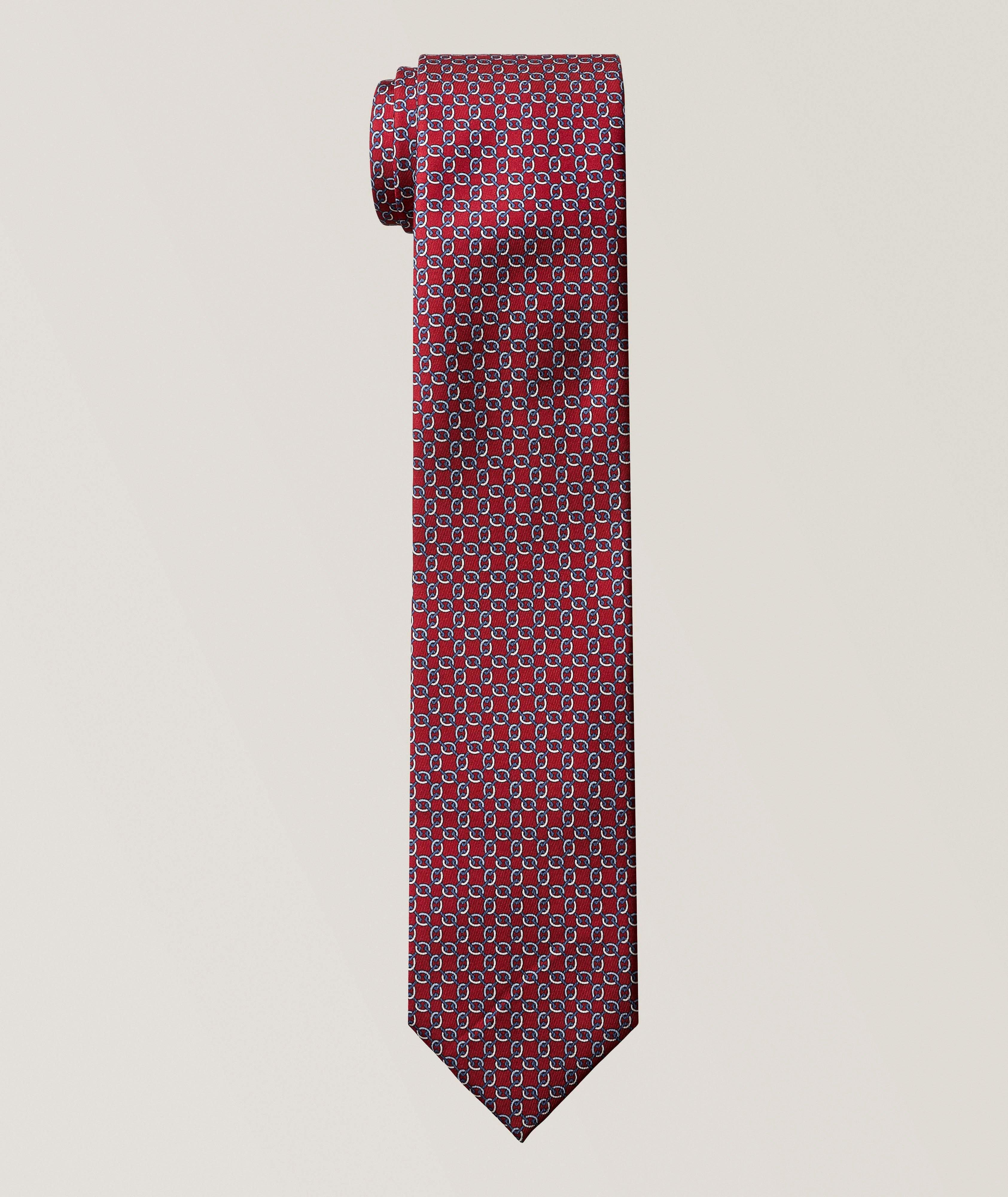 Altea Mini-Chain Print Silk Tie 