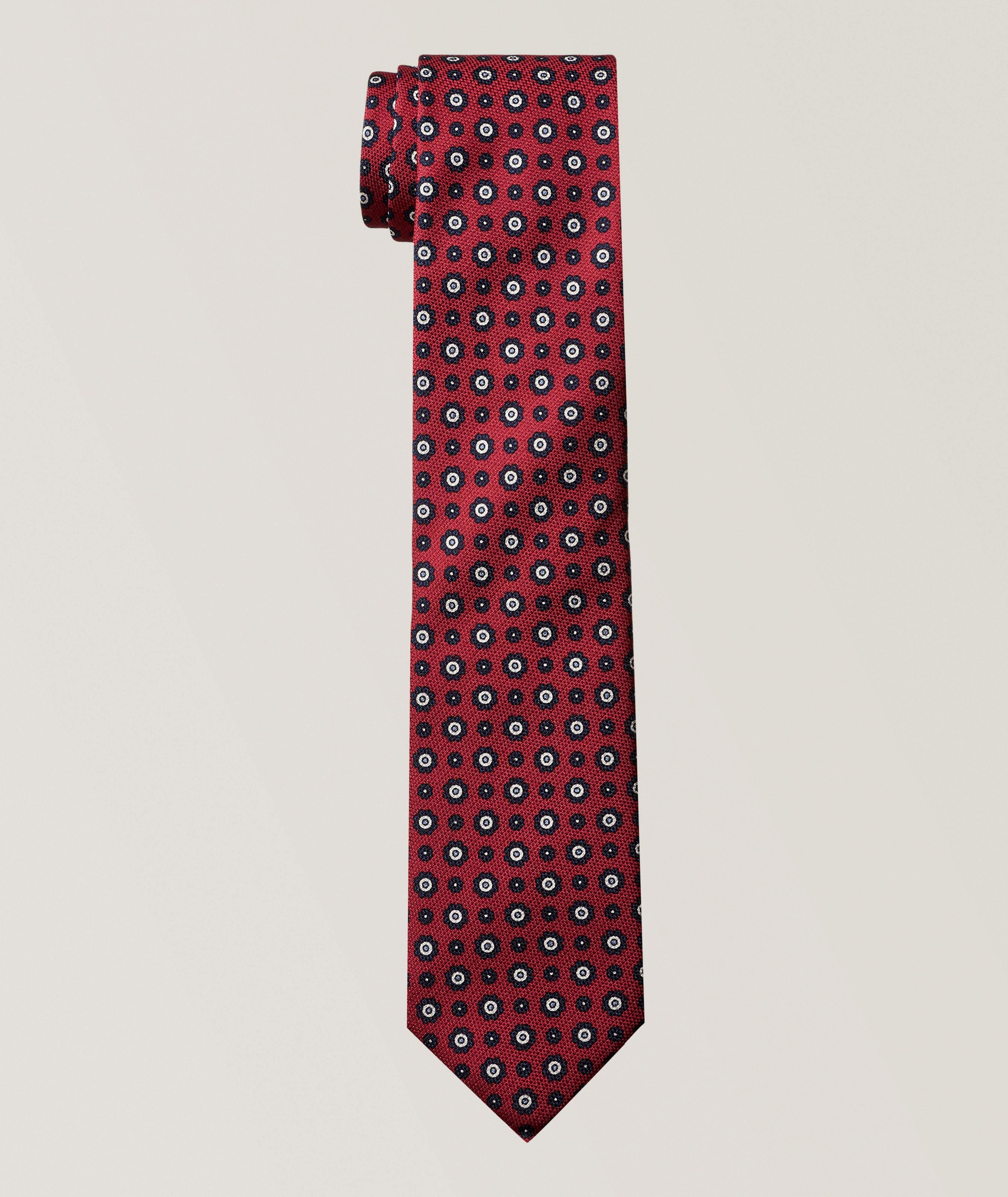 Altea Mini-Floral Print Silk Tie 