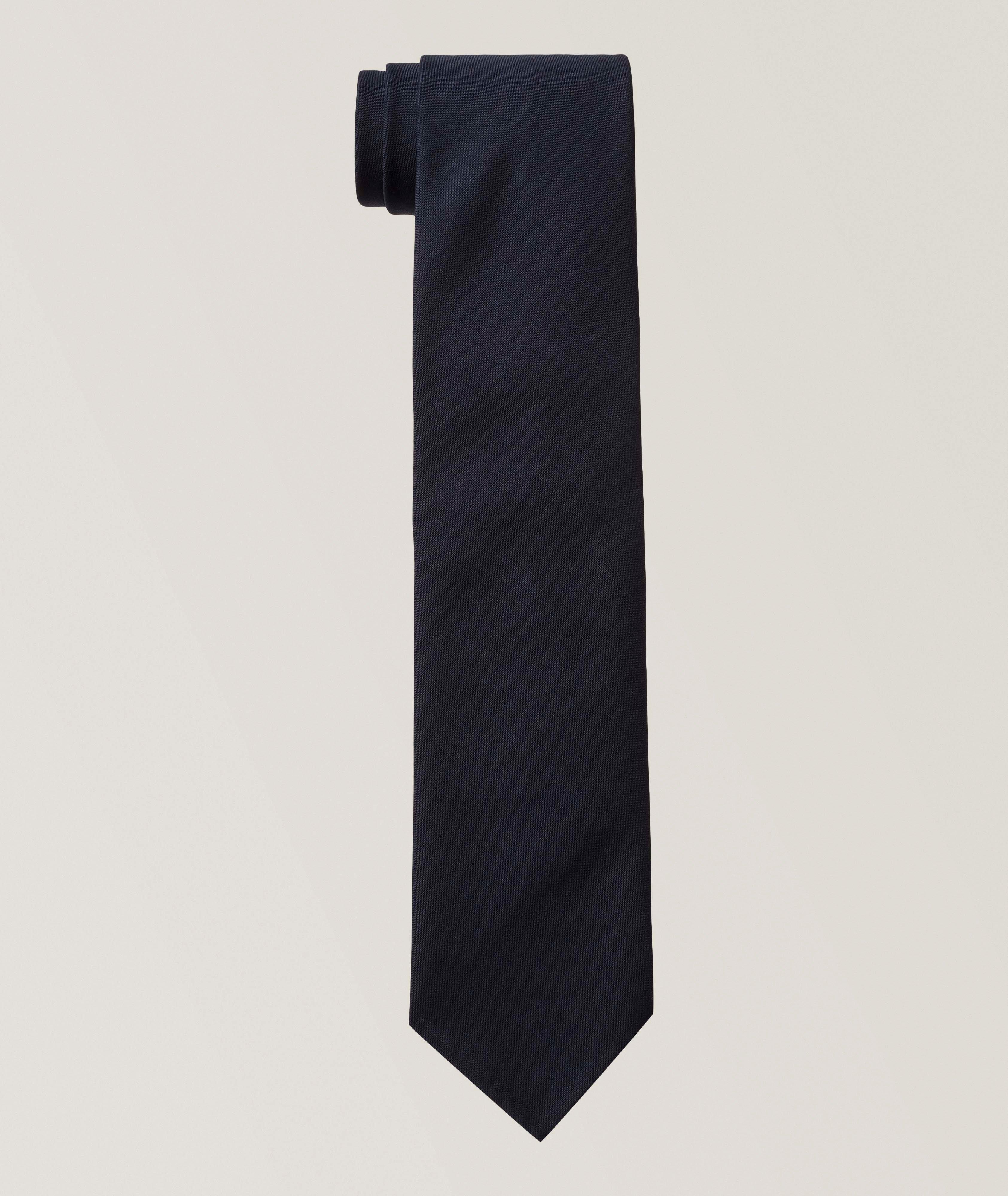 Solid Untipped Wool Tie  image 0