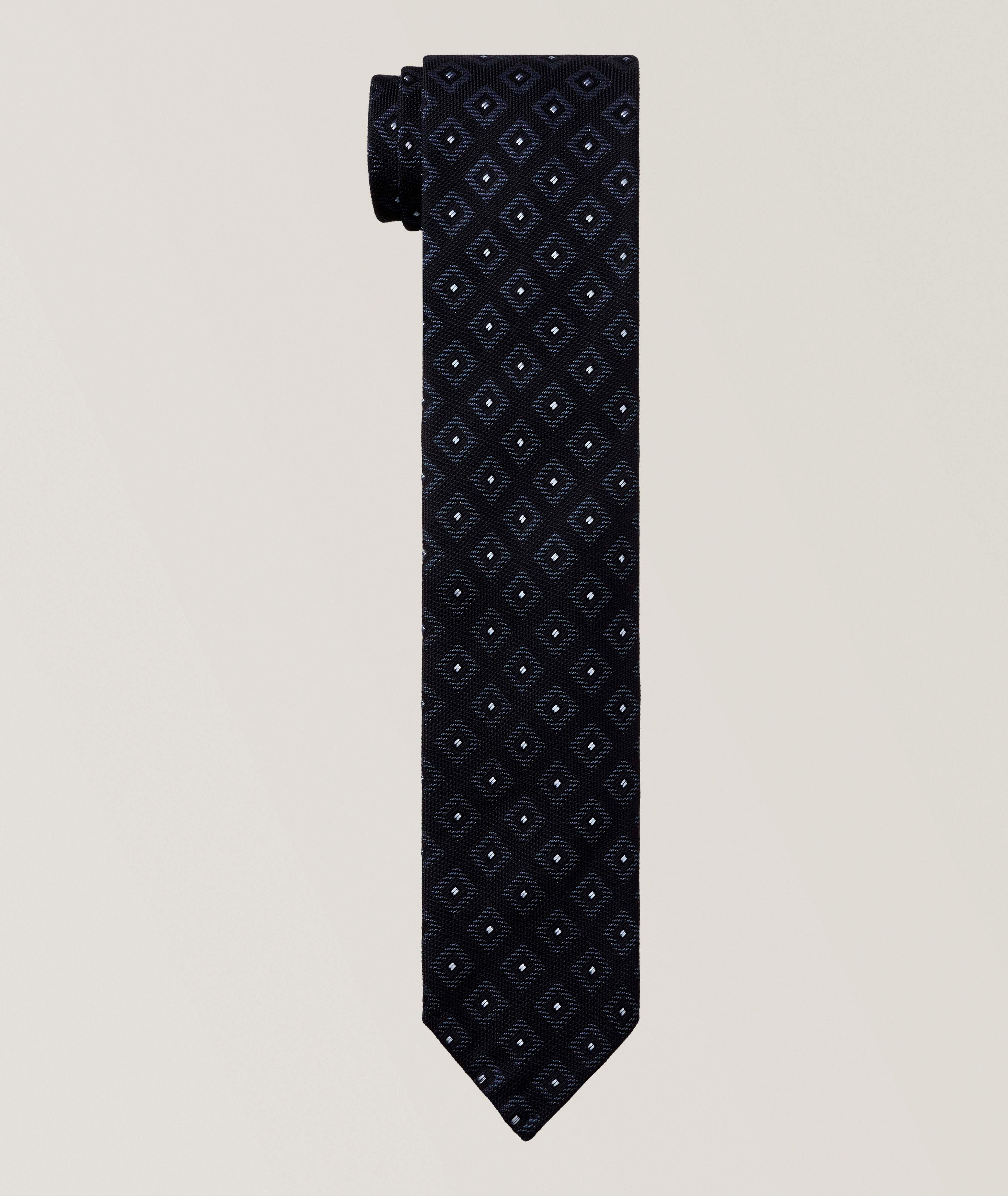 Altea Tonal Diamond Untipped Silk Tie 