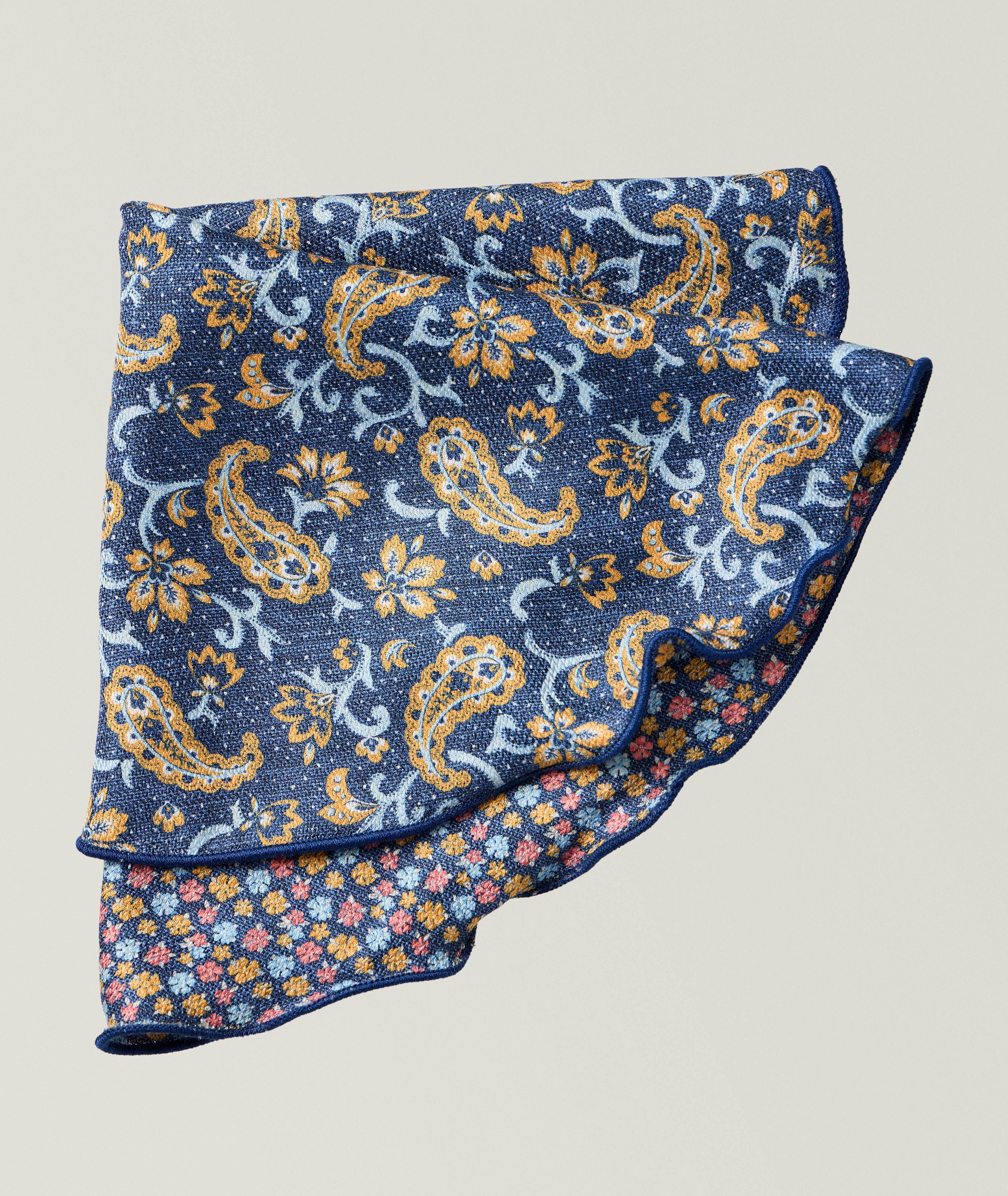 Edward Armah Mouchoir de poche circulaire en soie paisley-répété