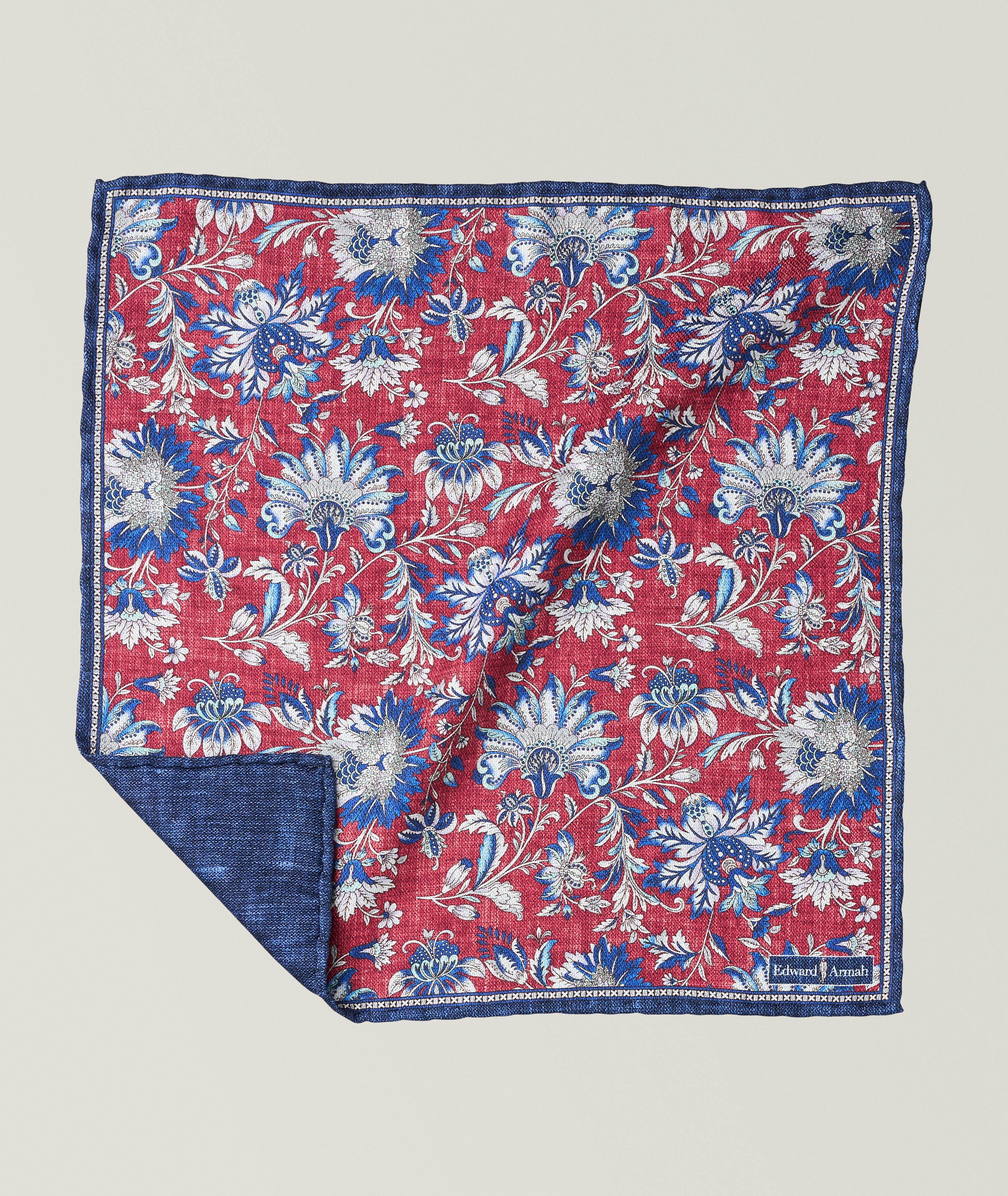 Edward Armah Mouchoir de poche en soie floral