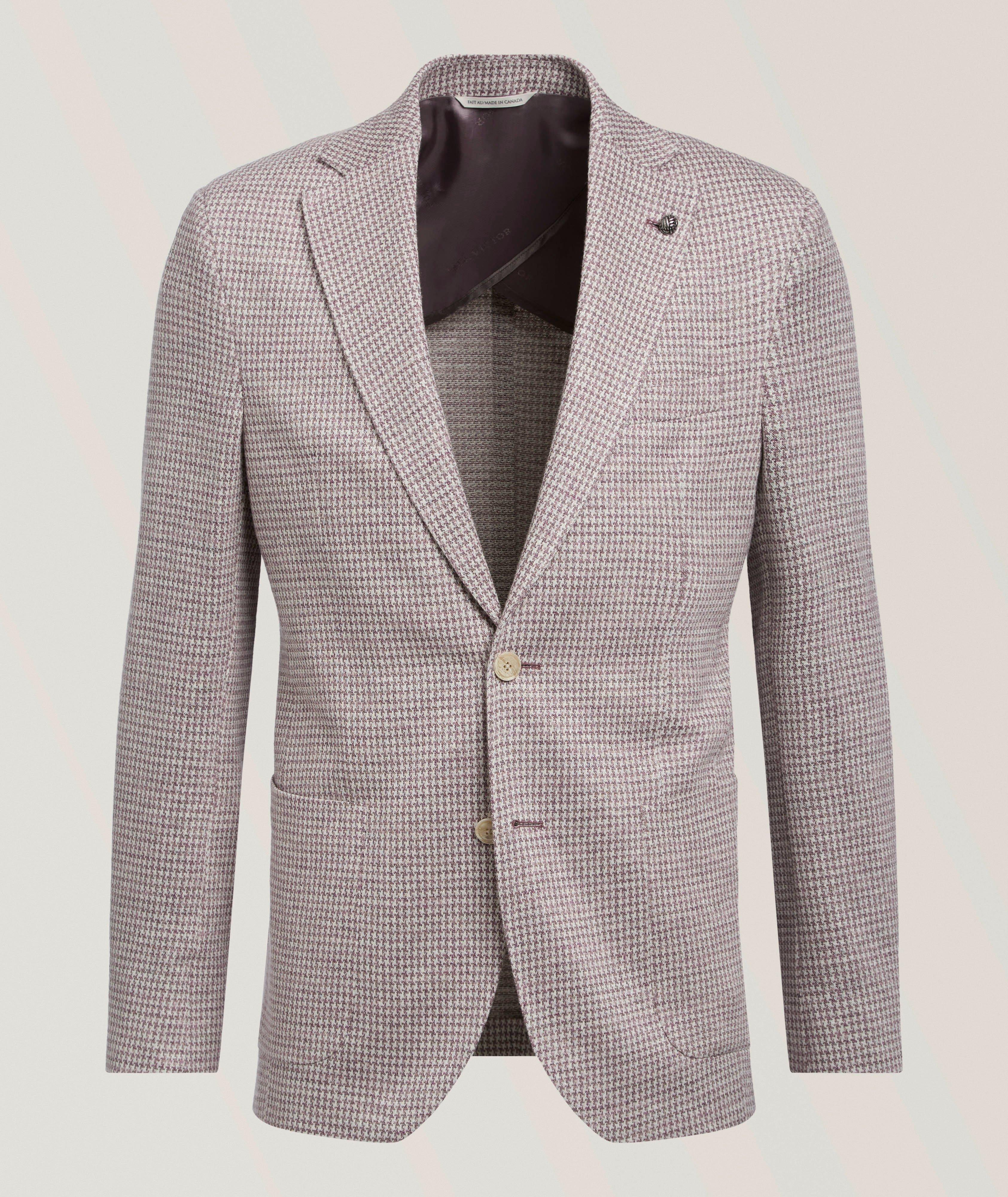 Jack Victor Veste sport Hampton pied-de-poule mélange lin