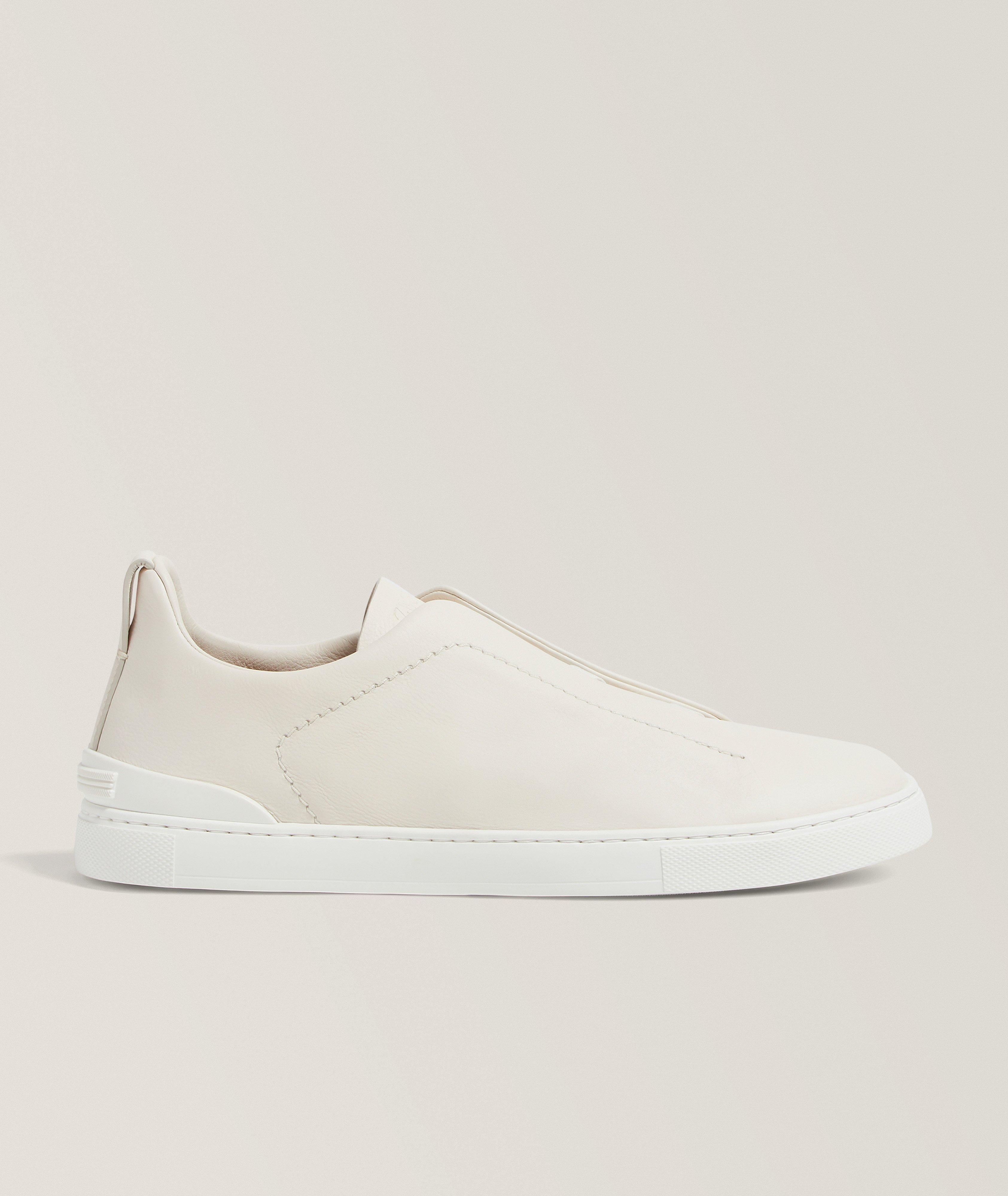 ZEGNA Triple Stitch SECONDSKIN Leather Sneakers