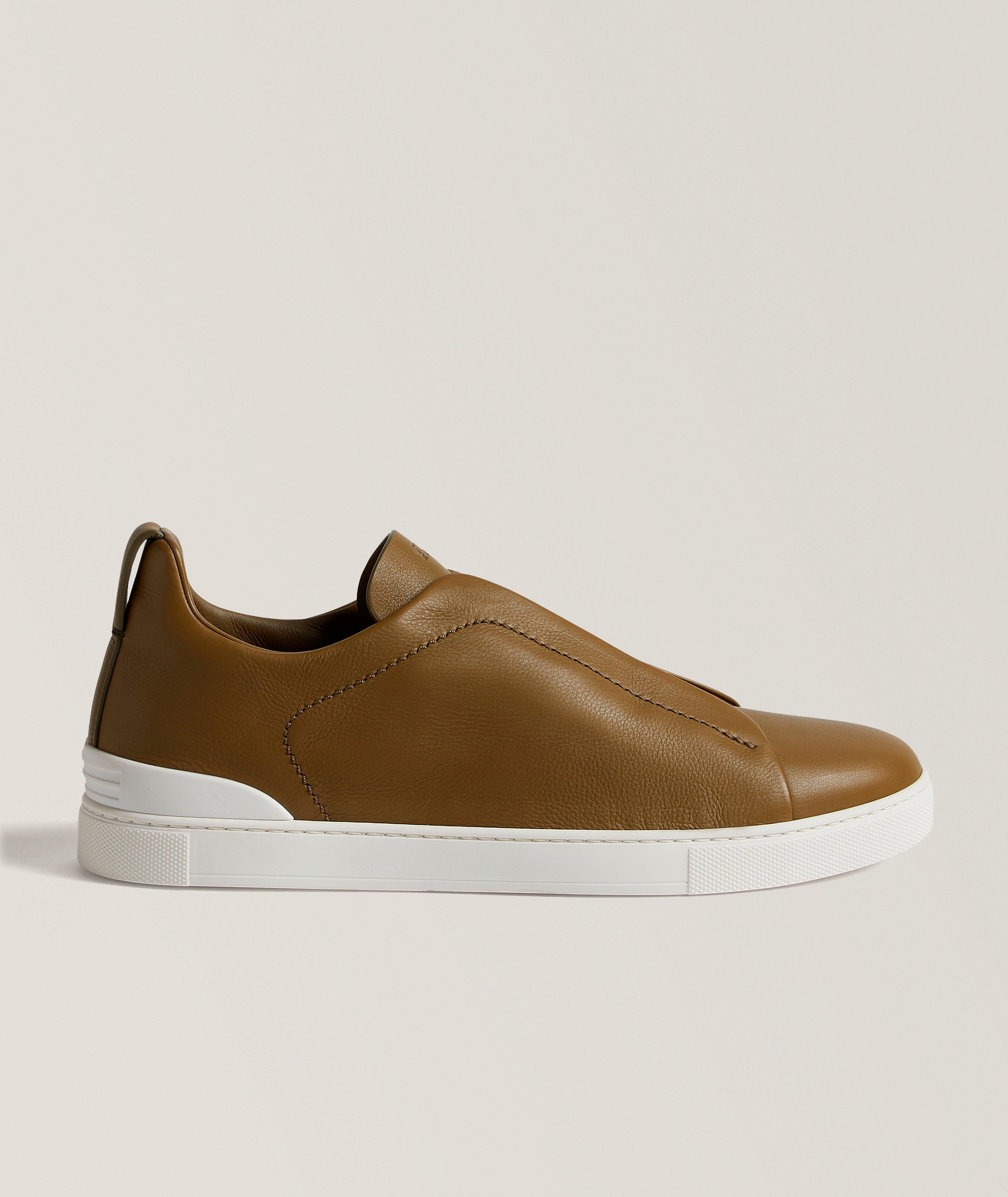 ZEGNA Triple Stitch SECONDSKIN Leather Sneakers