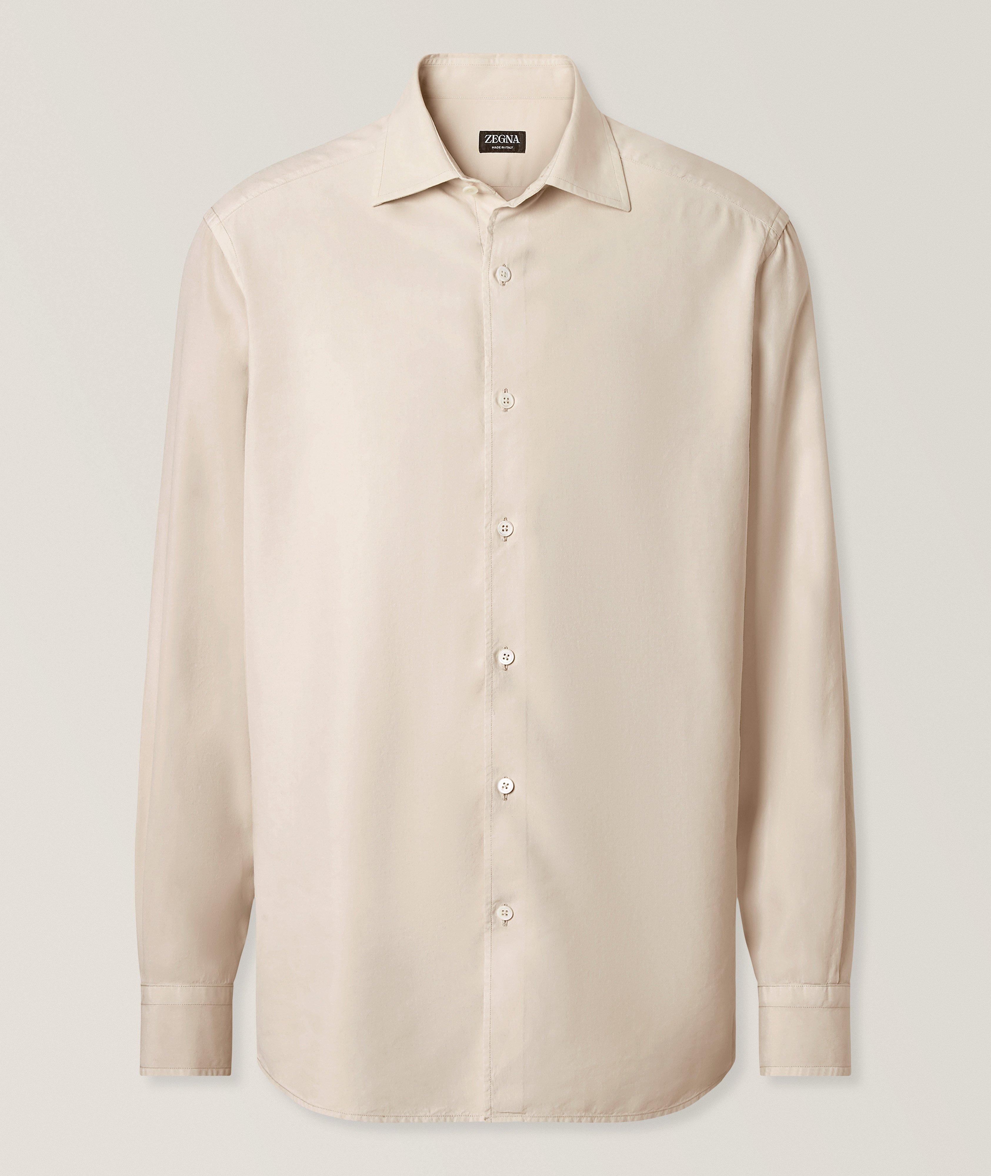ZEGNA Garment-Dyed Silk Shirt