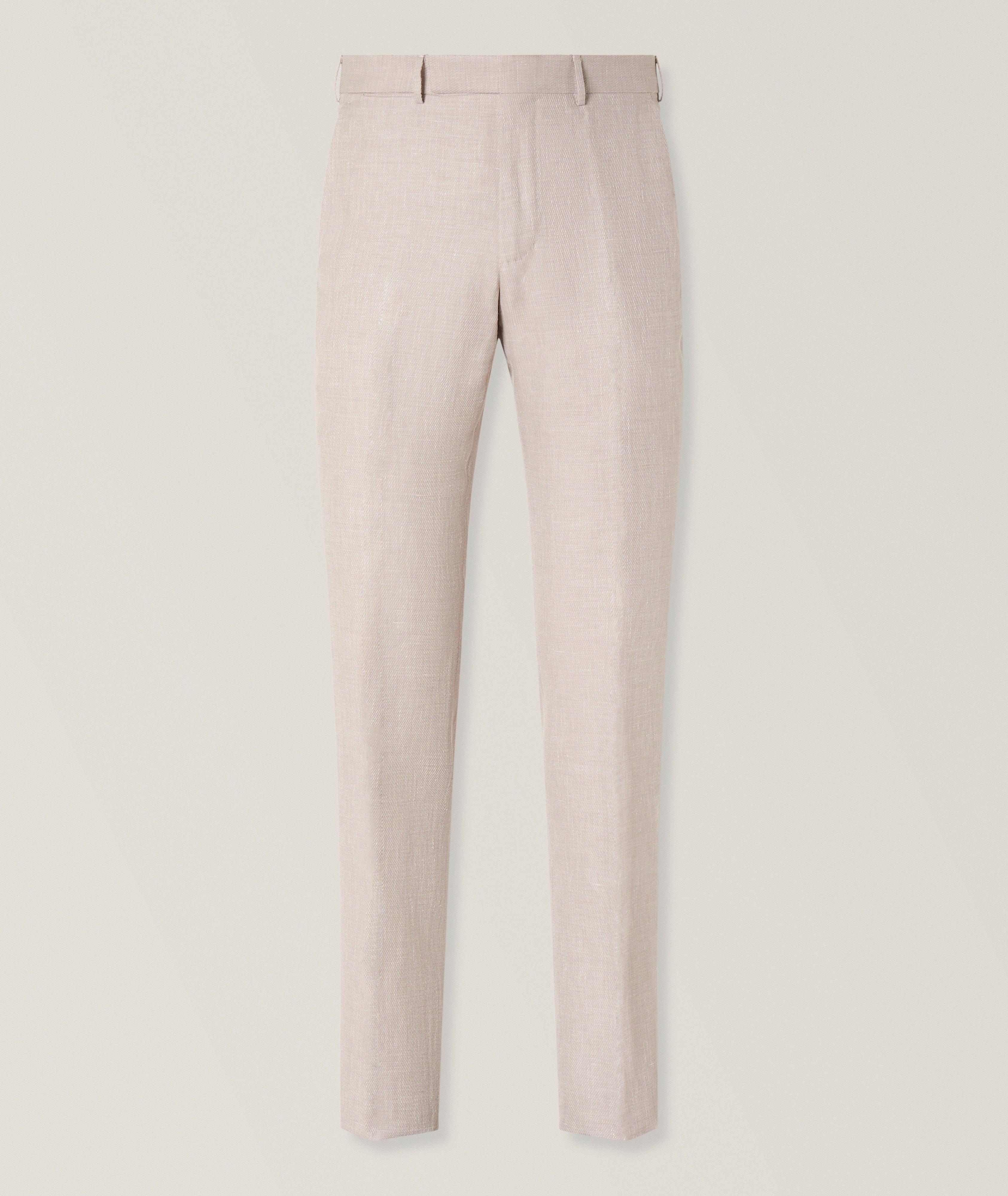 ZEGNA Pantalons habillés laine-lin-soie