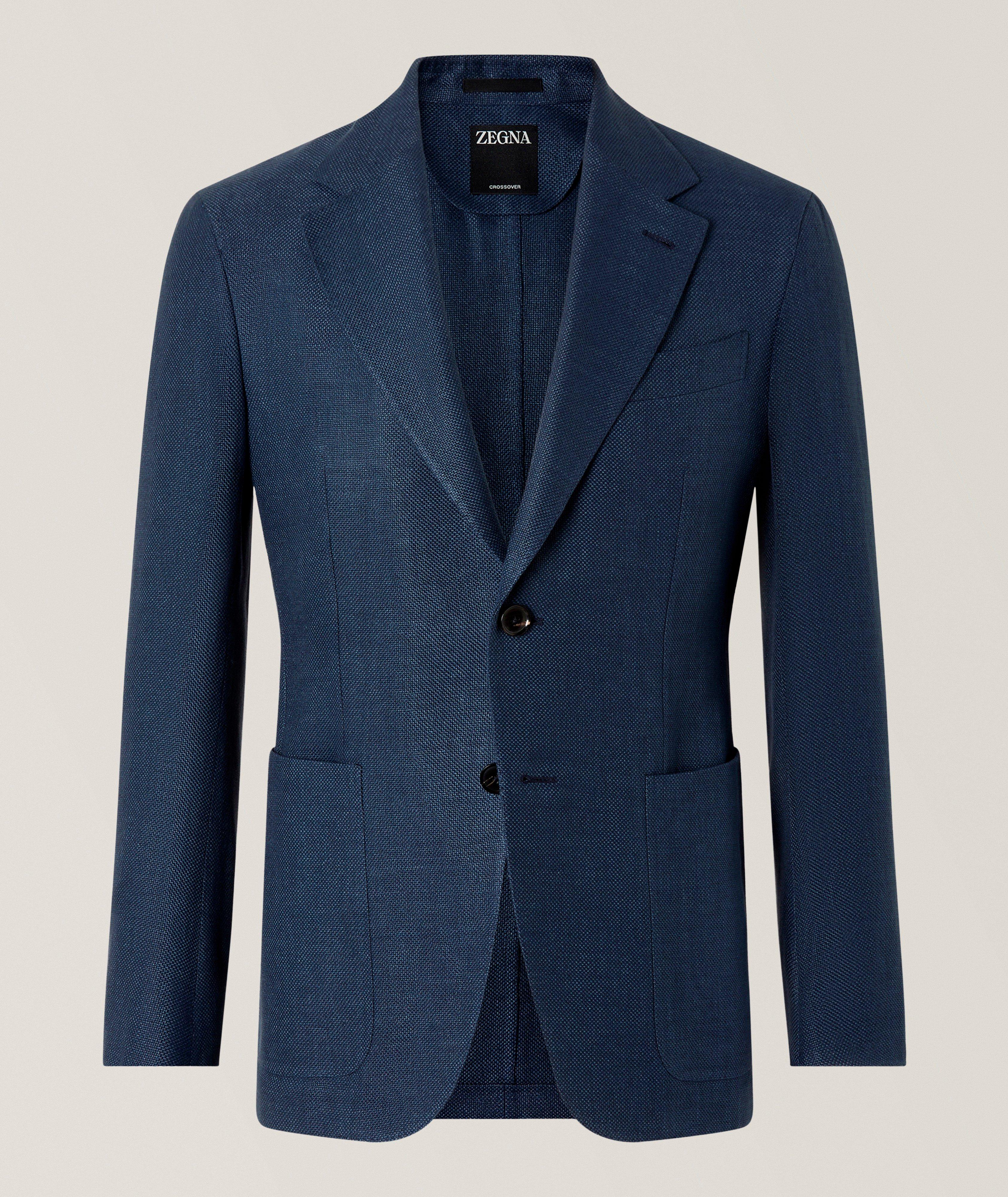 Micro-Structured Linen-Wool-Silk Sport Jacket image 0