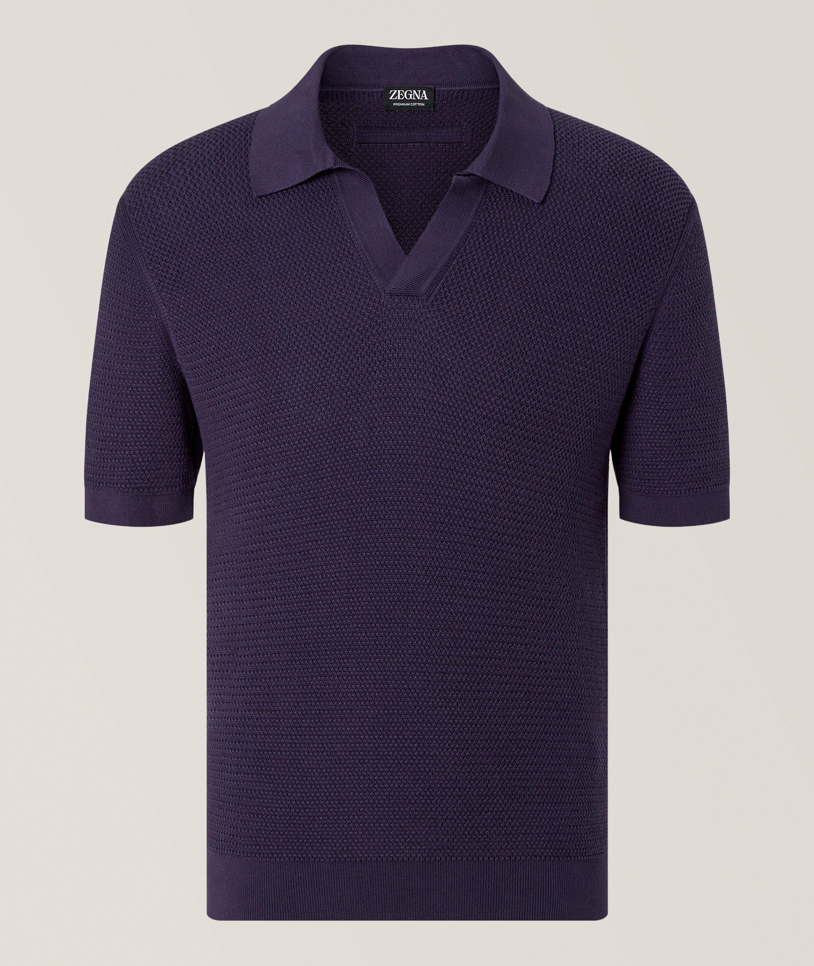 Gran Sasso Textured Cotton Knit Polo | Polos | Harry Rosen