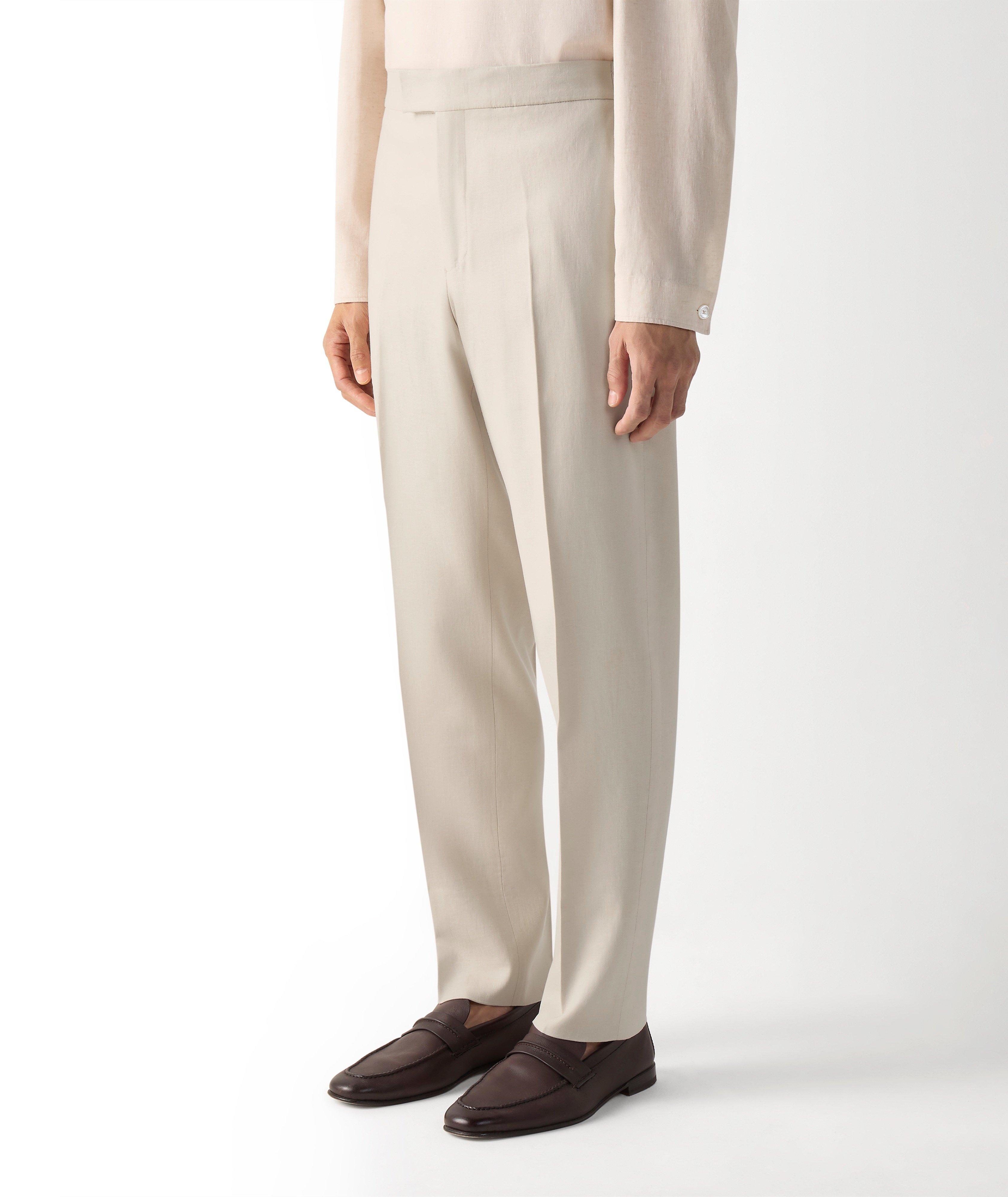 Oasi Linen Flat-Front Pants image 1
