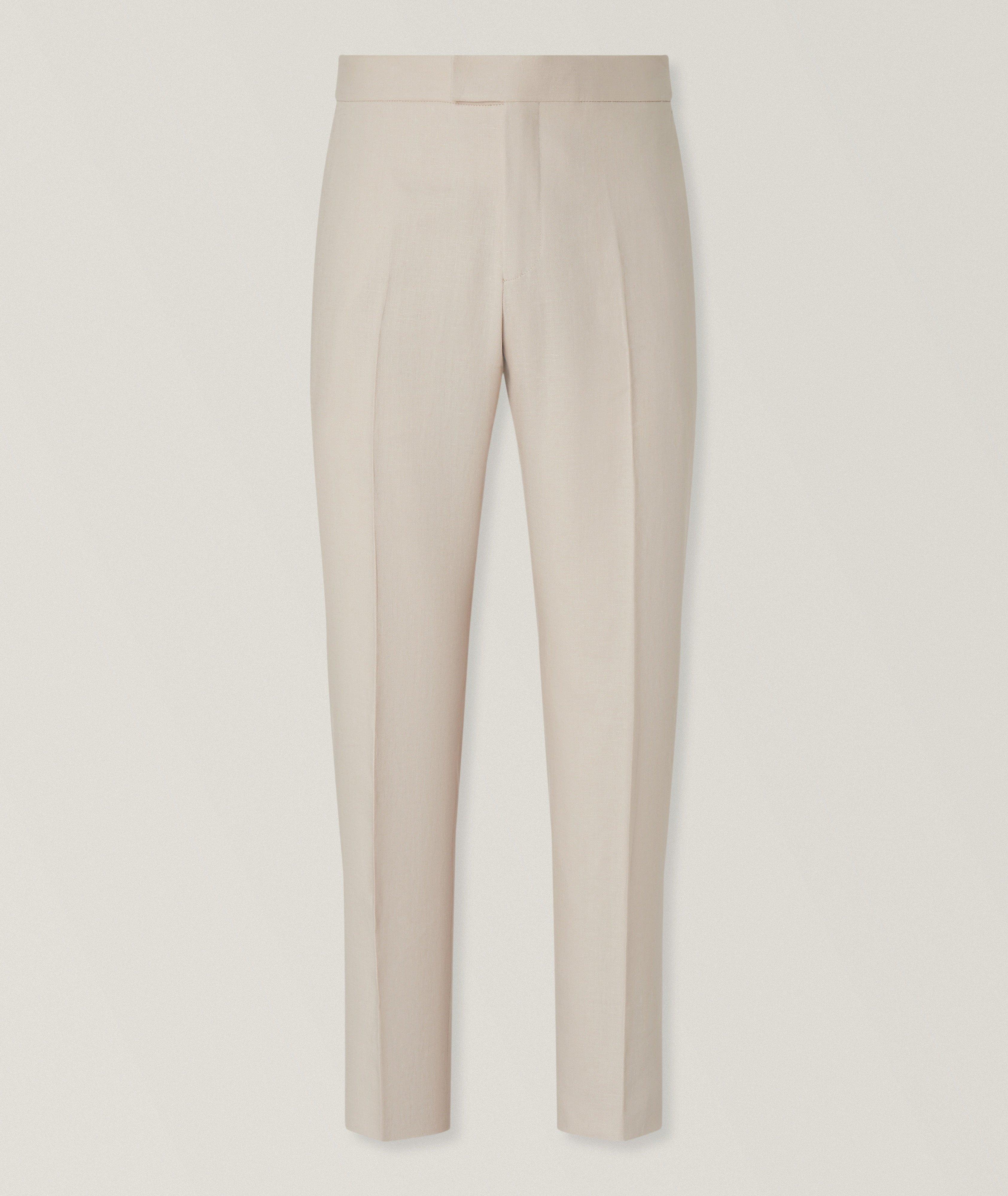 Oasi Linen Flat-Front Pants image 0