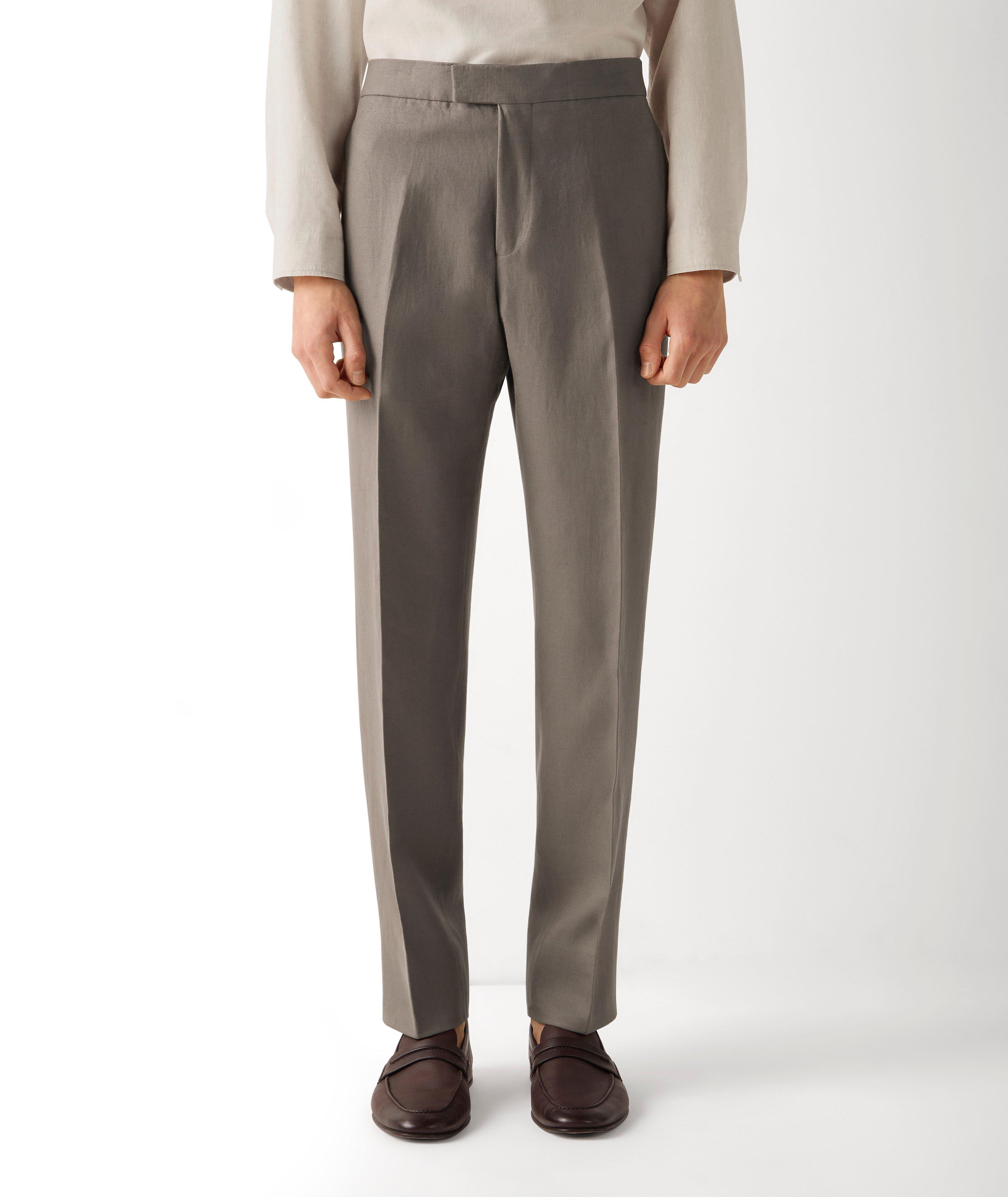 Oasi Linen Flat-Front Pants image 1
