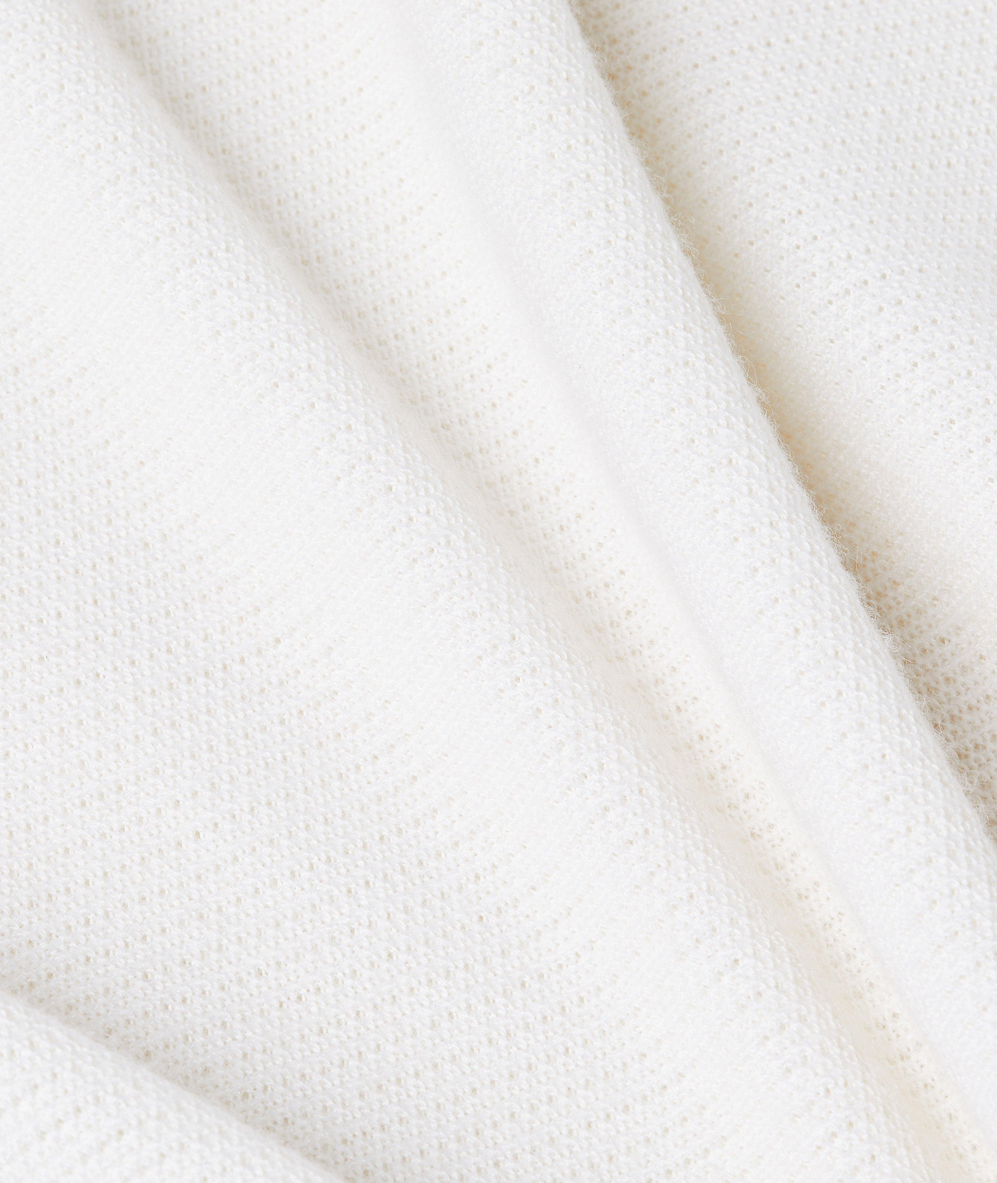 Mélange Cashmere-Silk Long-Sleeve Polo image 4
