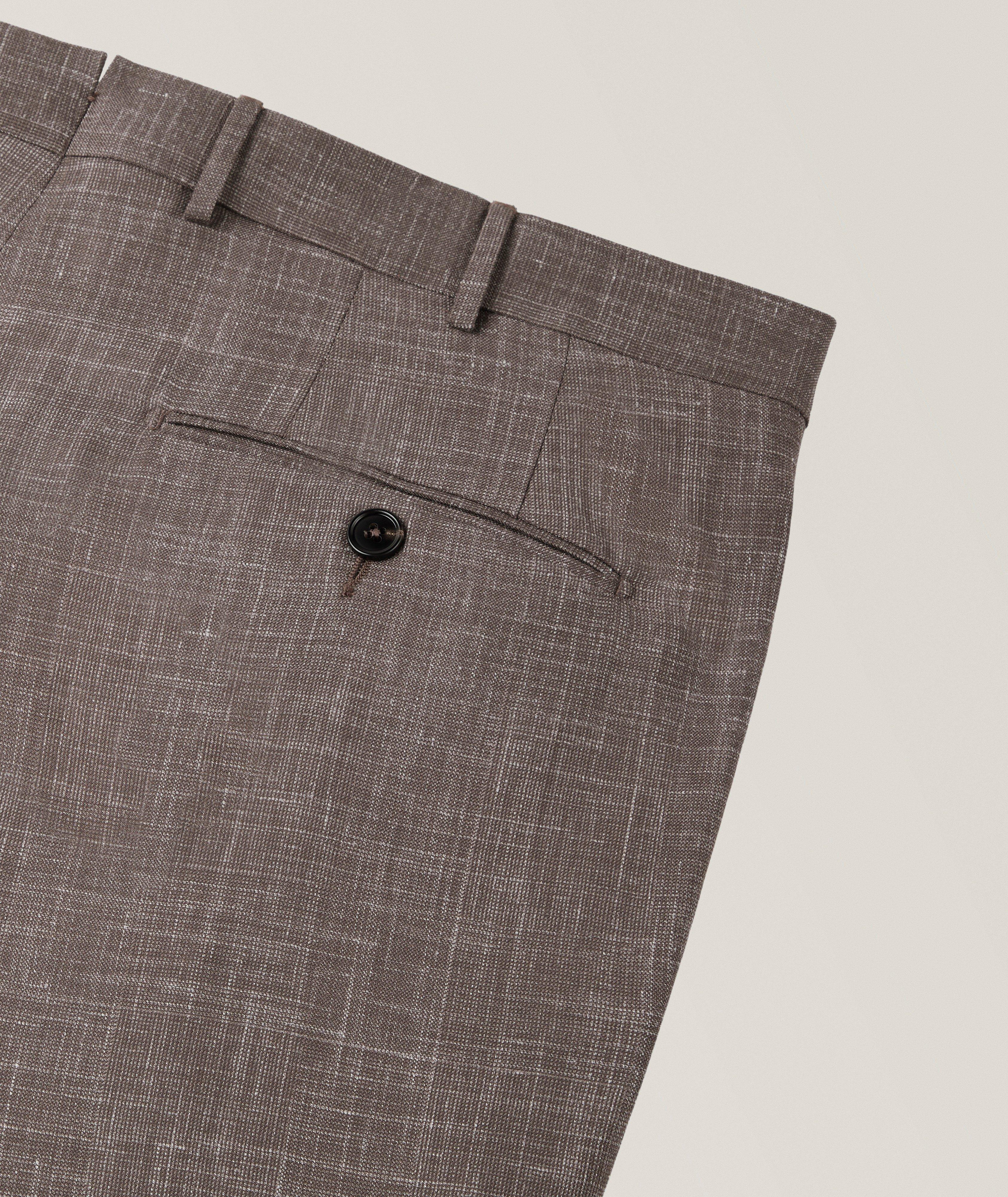 Pantalon laine-soie-lin croisé image 1