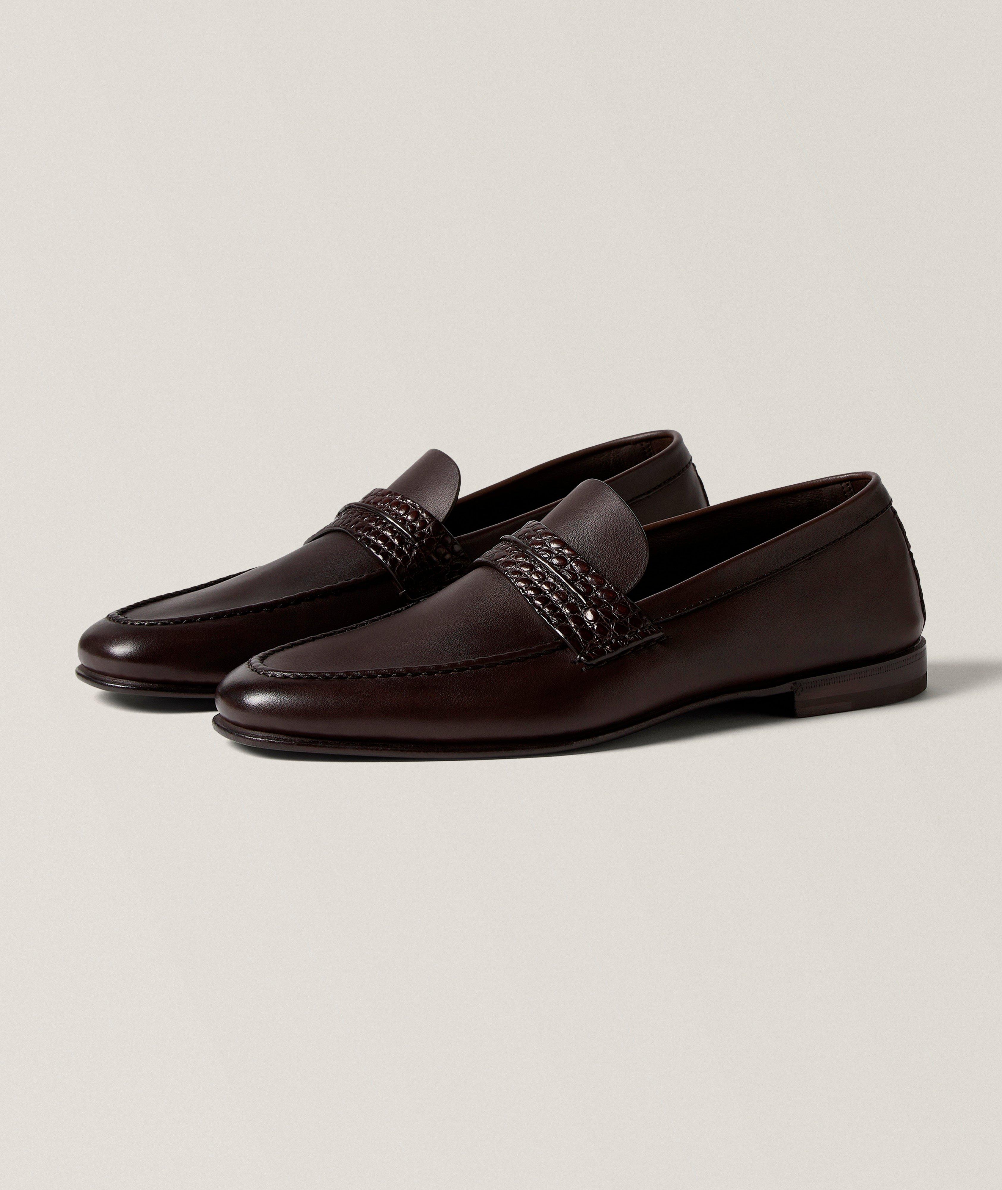 ZEGNA Leather & Alligator Mocassin Loafers | Casual Shoes | Harry Rosen
