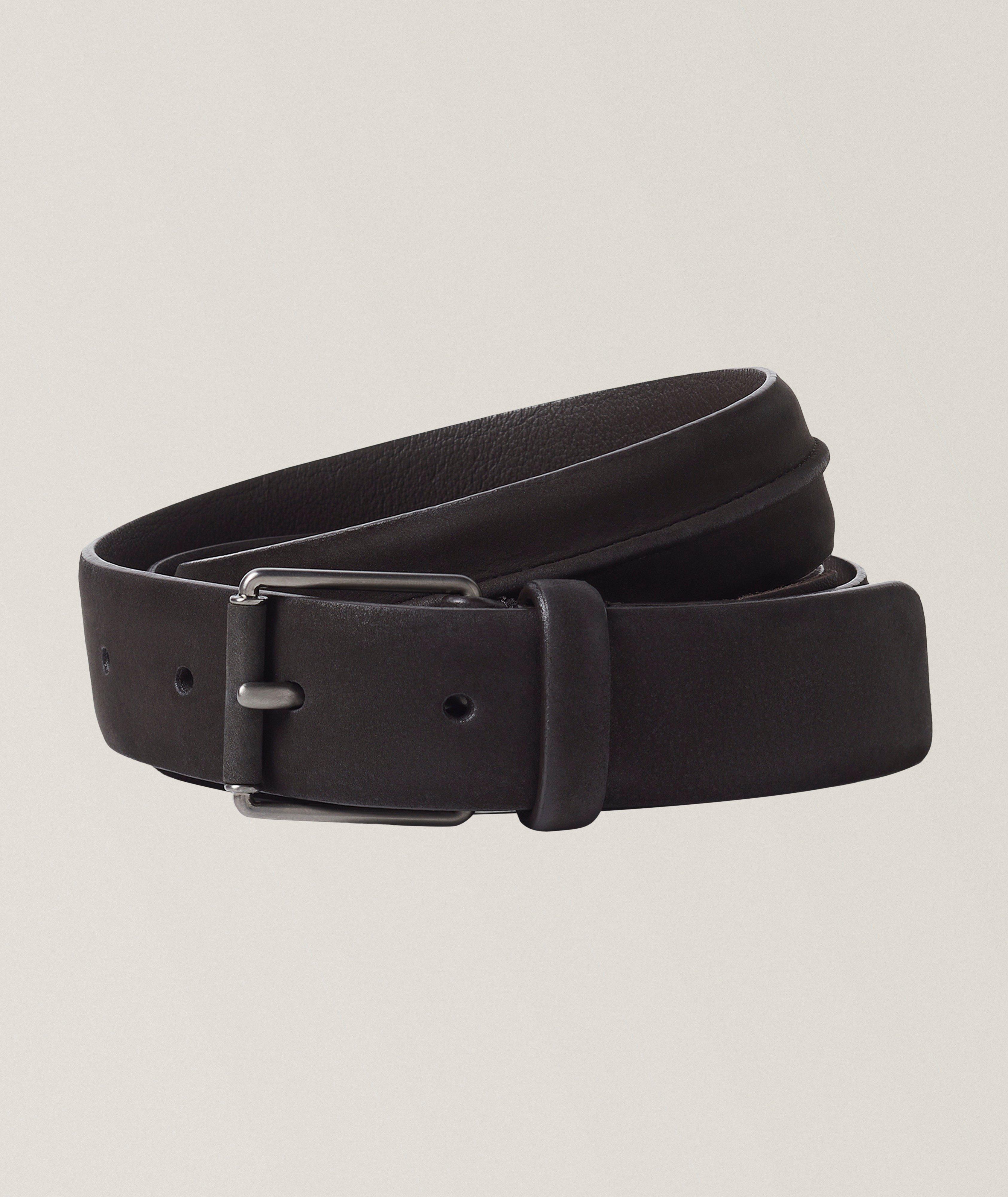 Montblanc Motif Plate Buckle Leather Belt | Belts | Harry Rosen