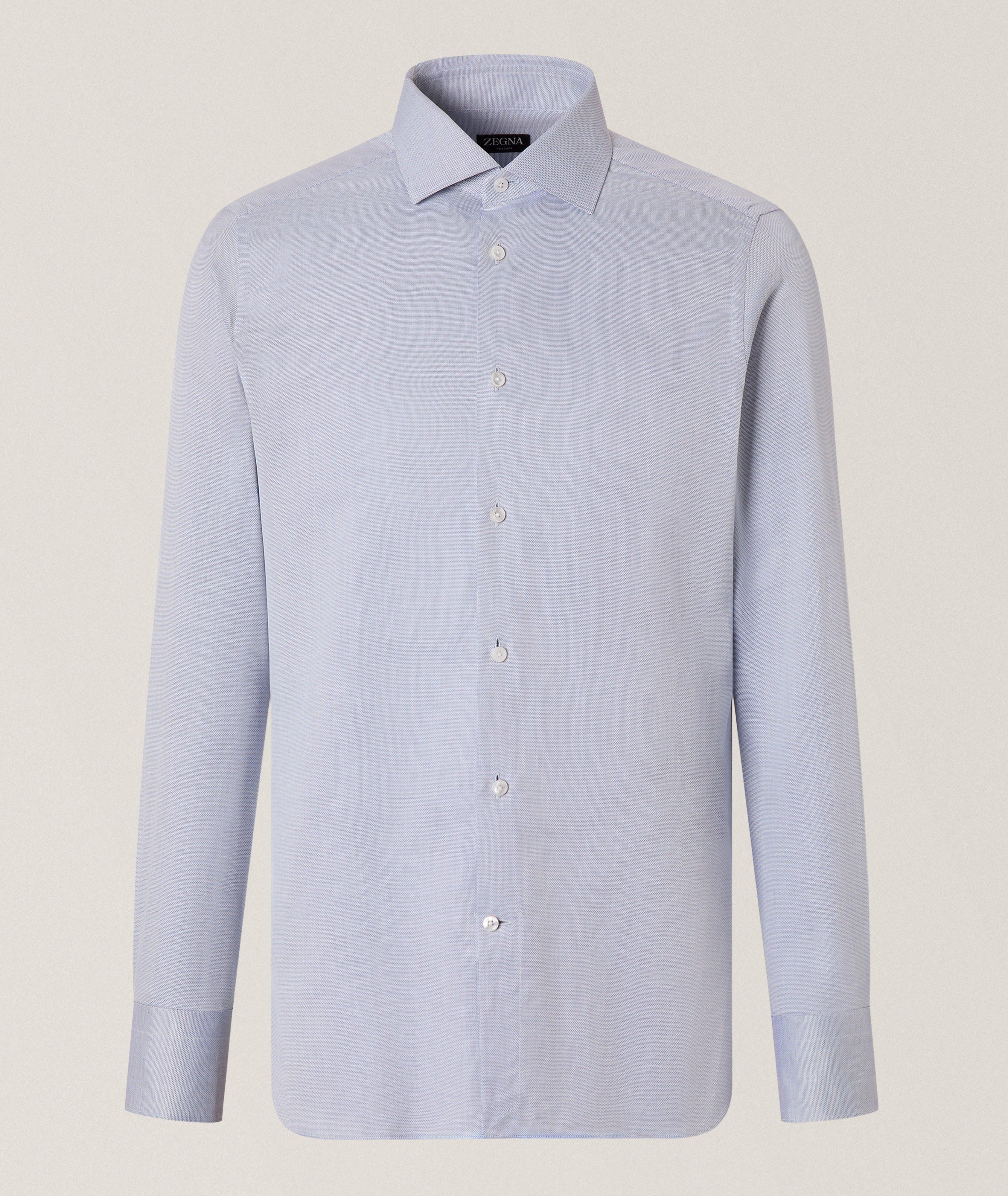 ZEGNA Micro-Structured Trecapi Cotton Shirt
