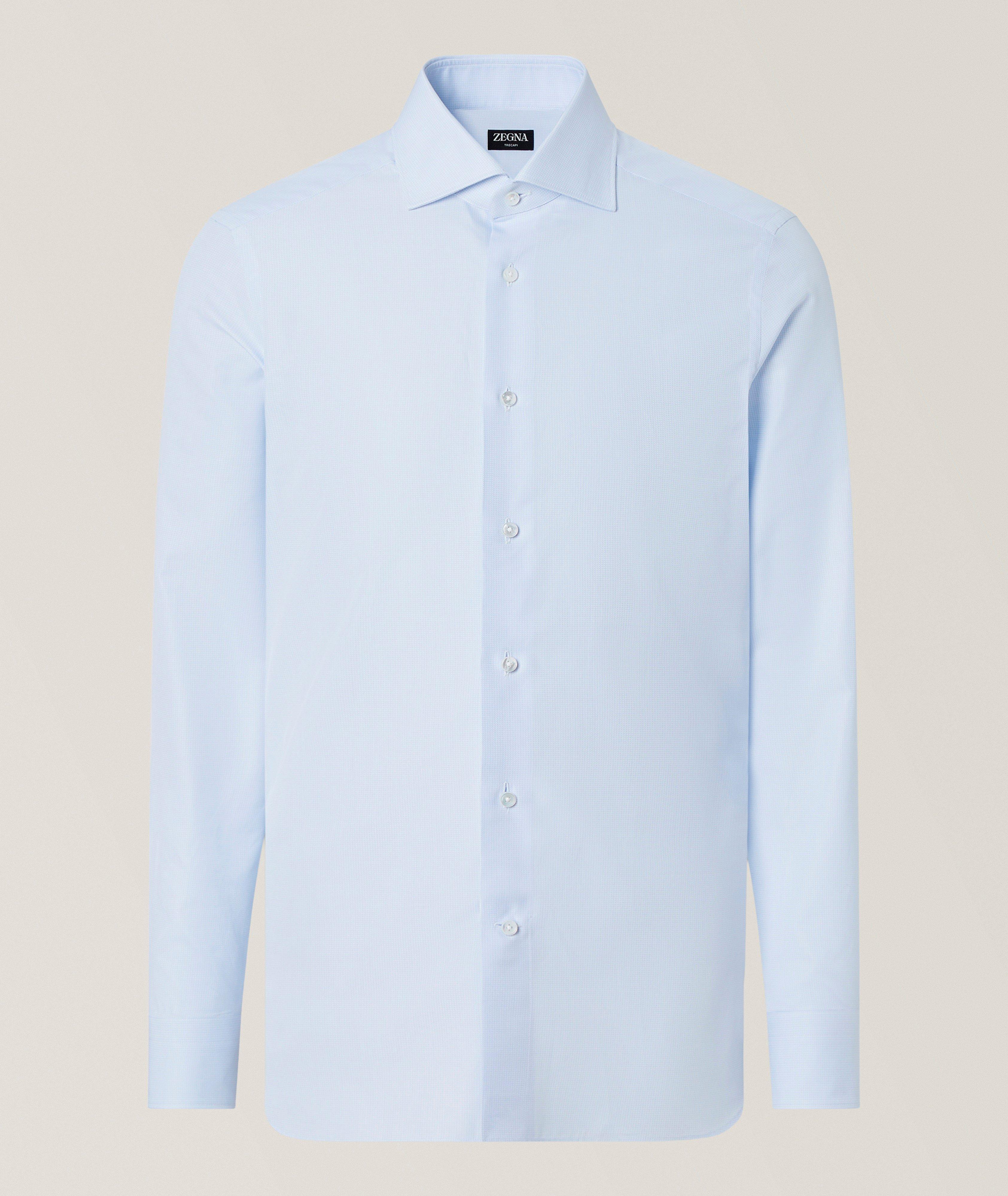 ZEGNA Micro-Structured Trecapi Cotton Shirt