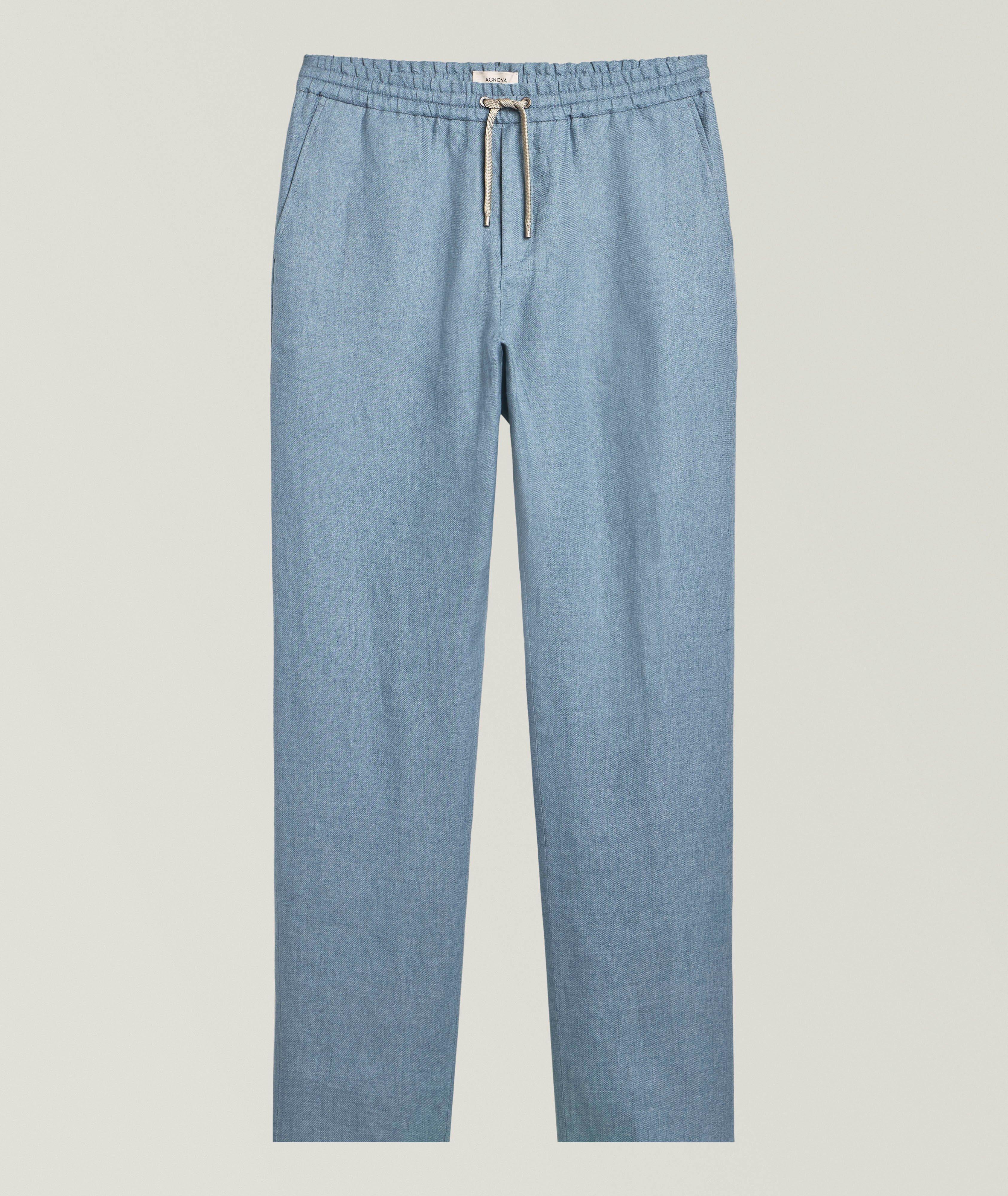 Agnona Pantalon à cordon lin délavé