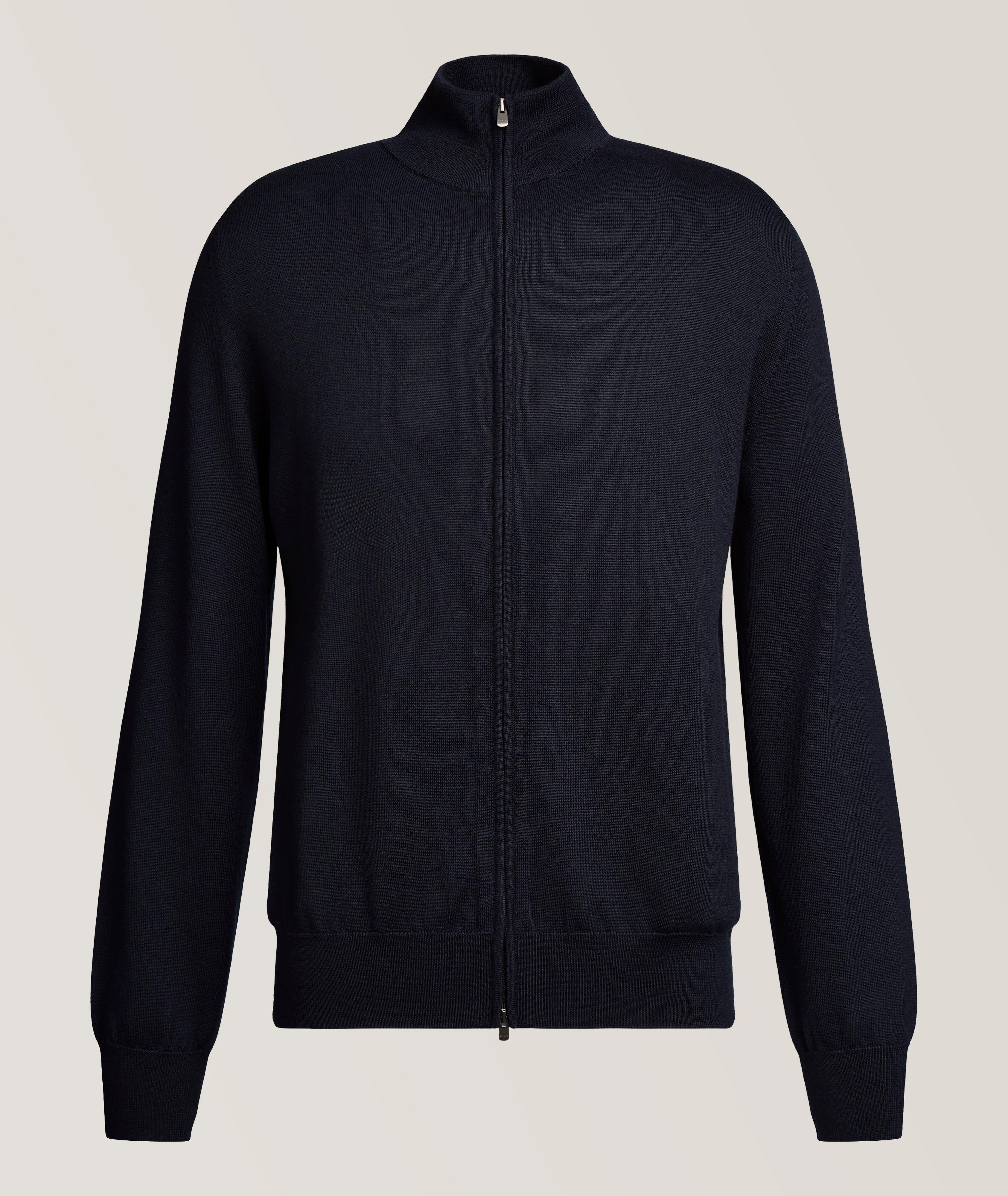 Agnona Wool Jersey Full-Zip Cardigan 