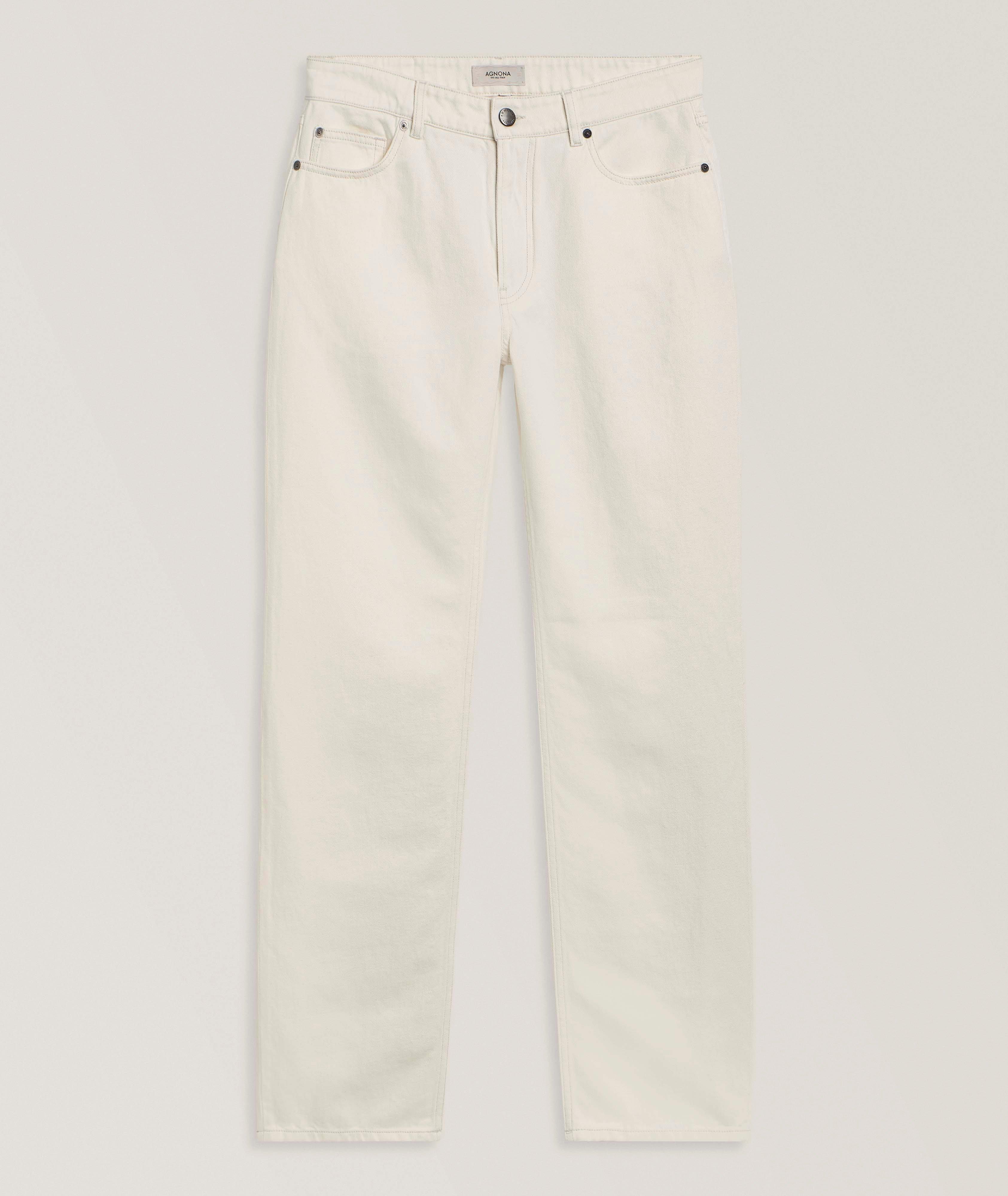 Agnona Jeans coton-lin jambe droite