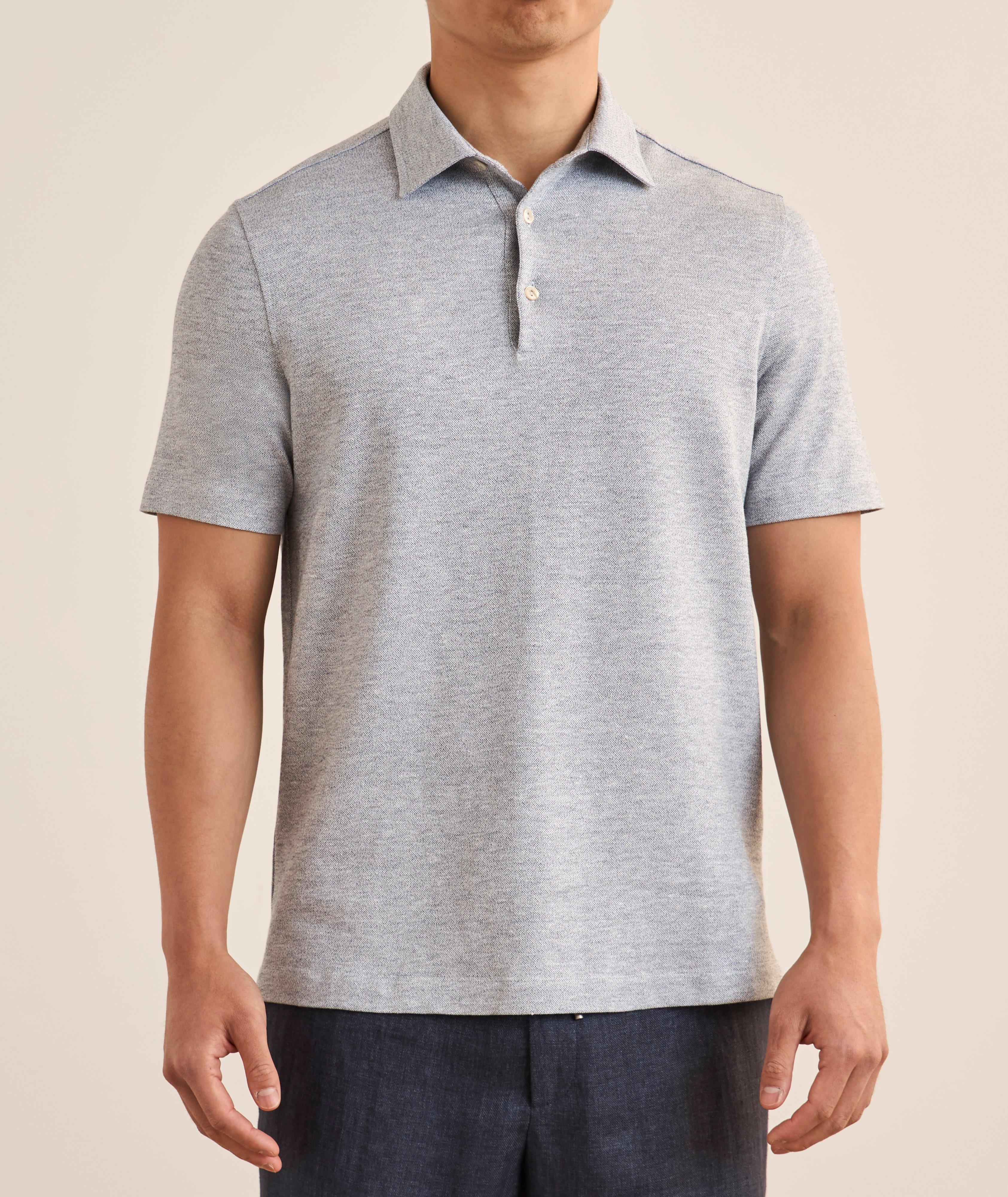 Linen-Cotton Pique Polo  image 1